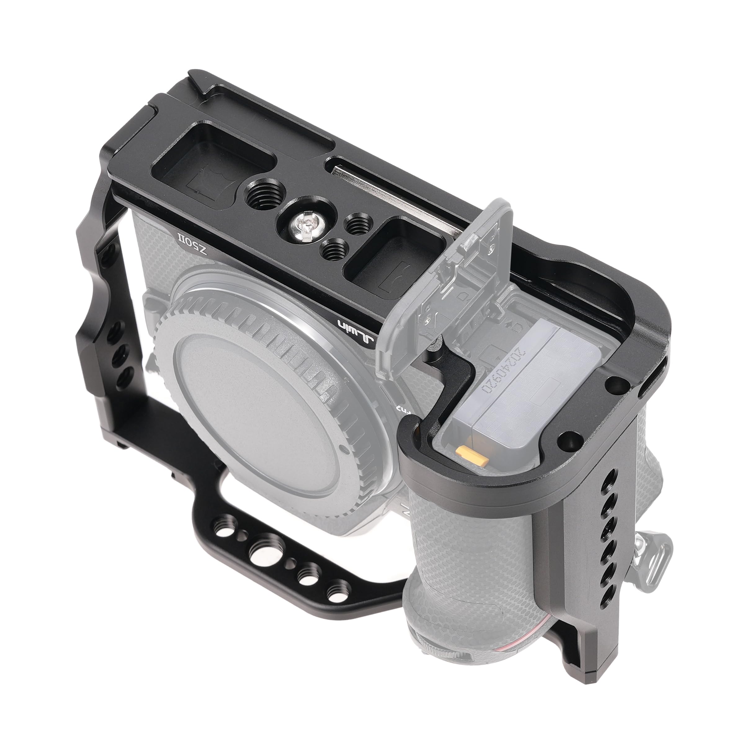 Hersmay Aluminum Z50 Ii Camera Cage Video Stabilizer For Nikon Z50 Ii Mirrorless Vlogging Camera Kit With Cold Shoe,Handle Locating Holes,Multiple 1/4" 3/8" Screw Holes