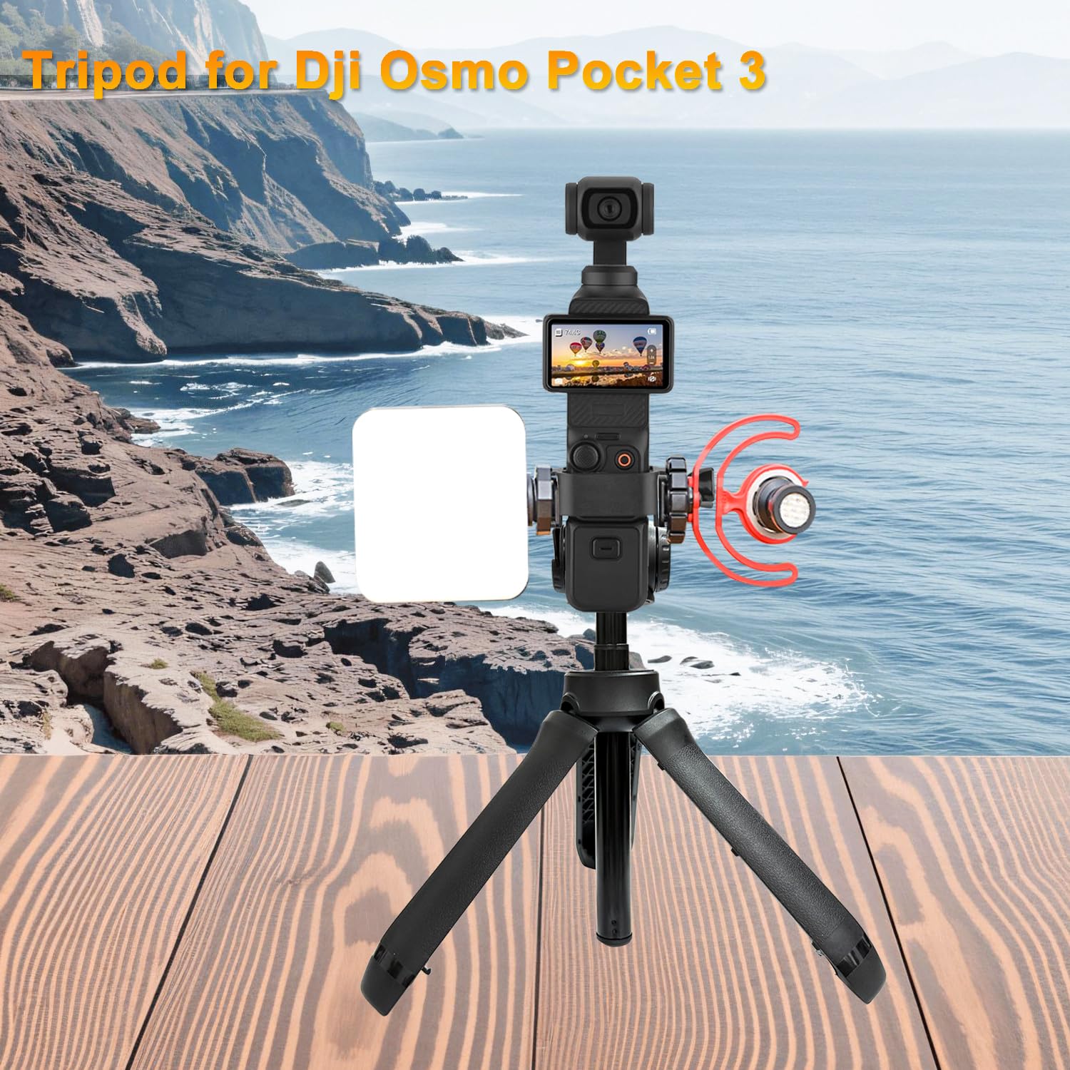 Jodichert Tripod For Dji Osmo Pocket 3, 20 Inch Extendable Tripod Stand 2 In 1 Tabletop And Selfie Stick Tripods, Portable Lightweight Stand For Dji Osmo Pocket 3 2 Action 5 4 Pro, Gopro And Other Action Camera