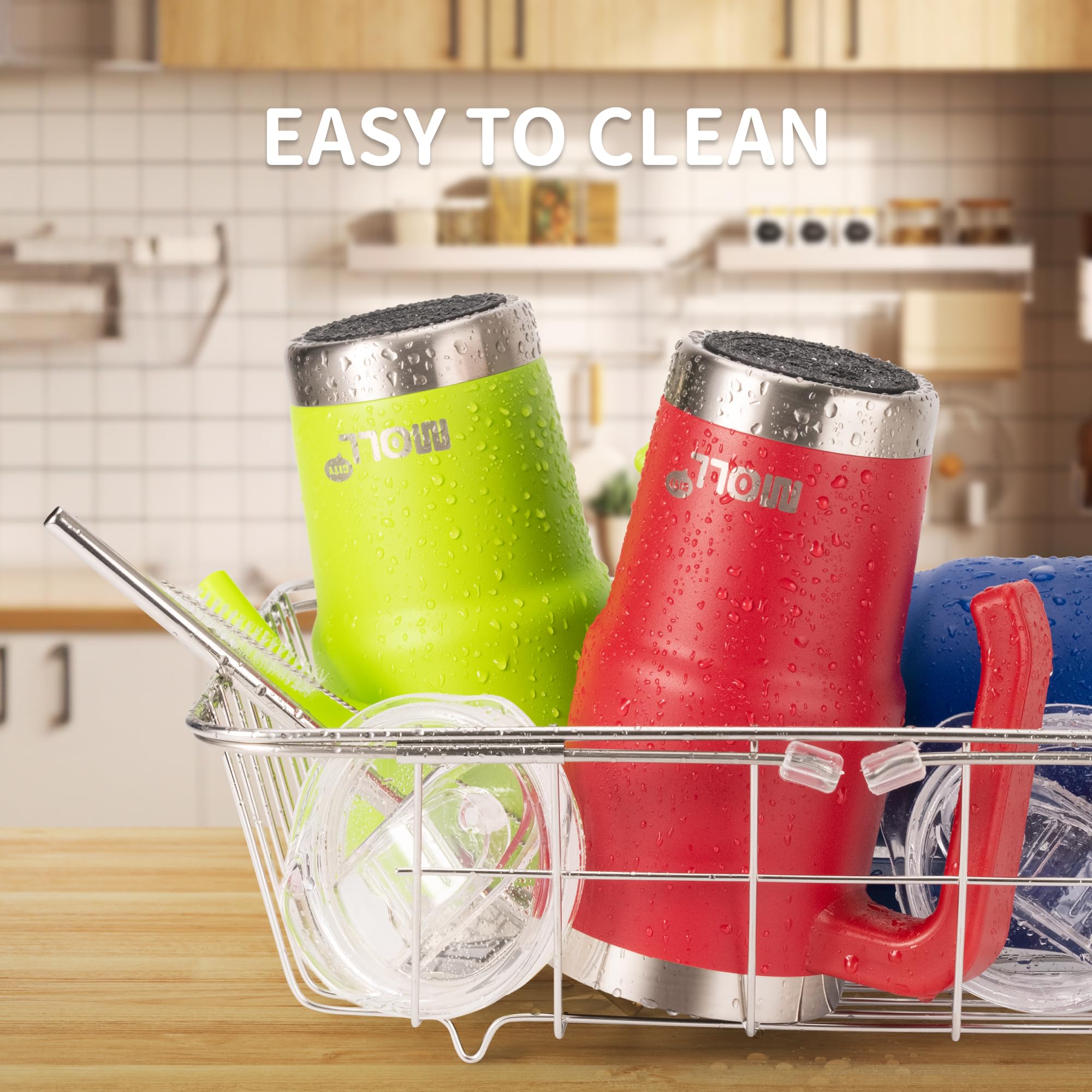 Kids 16 Oz Tumbler With Handle-Stainless Steel Double Wall Vacuum Insulated Travel Mug Water Cup