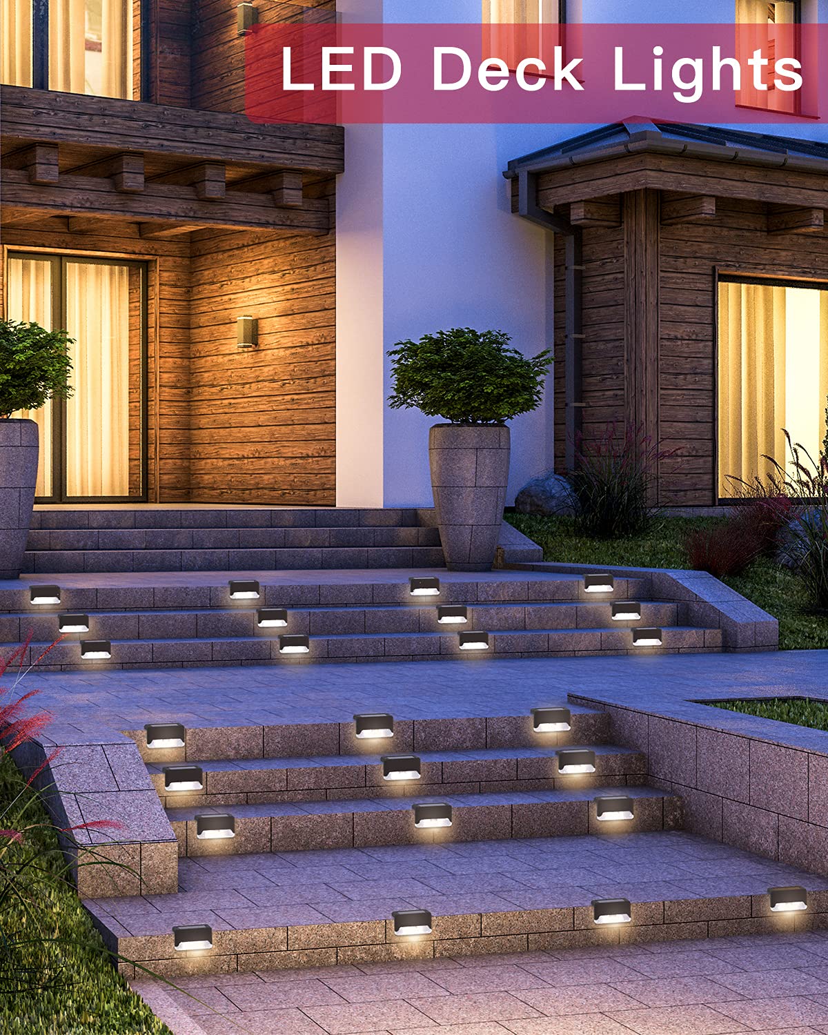 Bleakteir Solar Lights Outdoor Waterproof - 16Pack Motion Sensor Outdoor Lights - Solar String Lights For Outside - Outdoor Solar Lights For Yard,Garden Stair,Deck,Front Step,Front Porch And Patio, Warm White