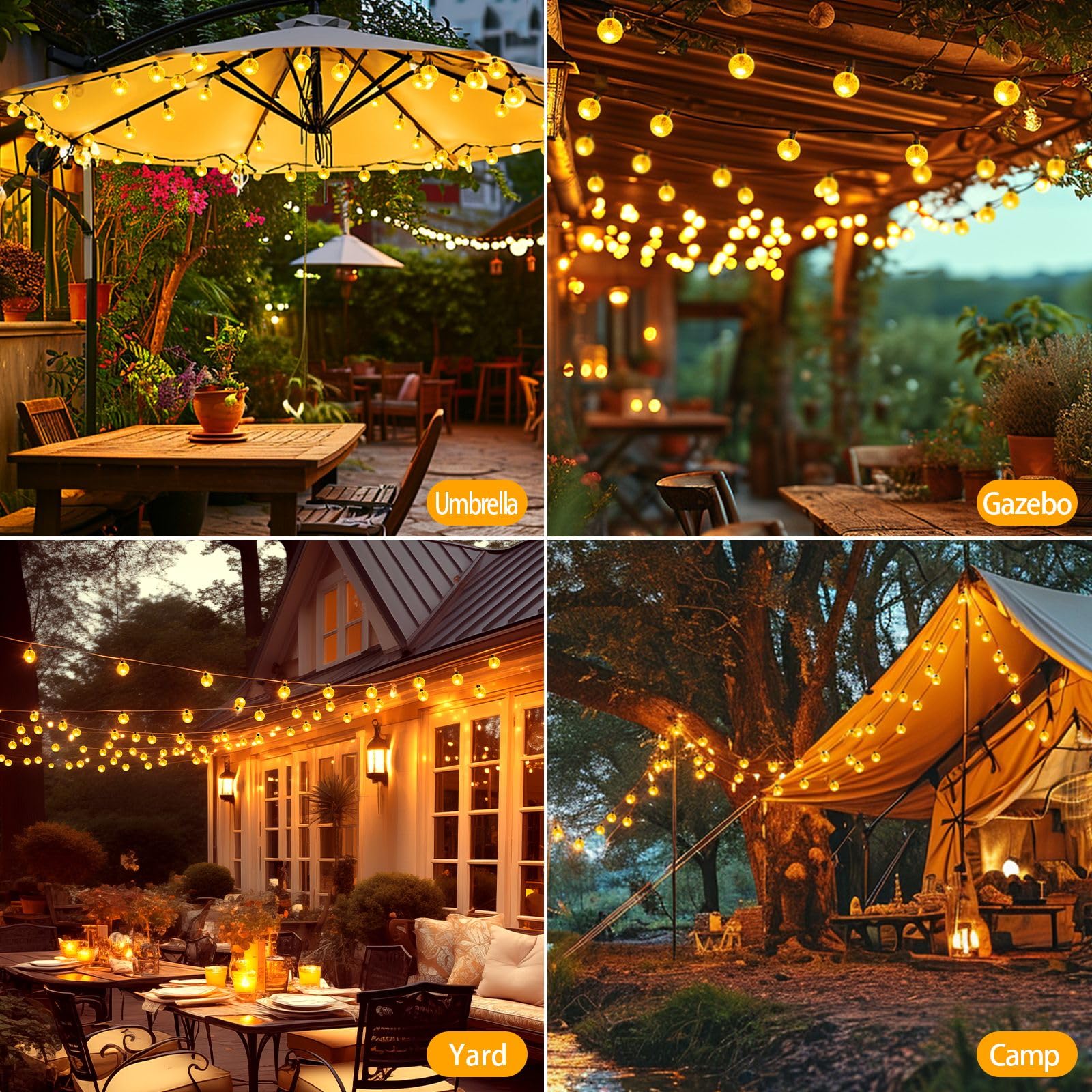 Ryblgled Solar String Lights For Outside - Bright 72Ft 120 Led Large Crystal Globe String Lights With Remote, Warm White 8 Modes Solar Powered Globe Lights Outdoor Waterproof For Yard Wedding Party Decor