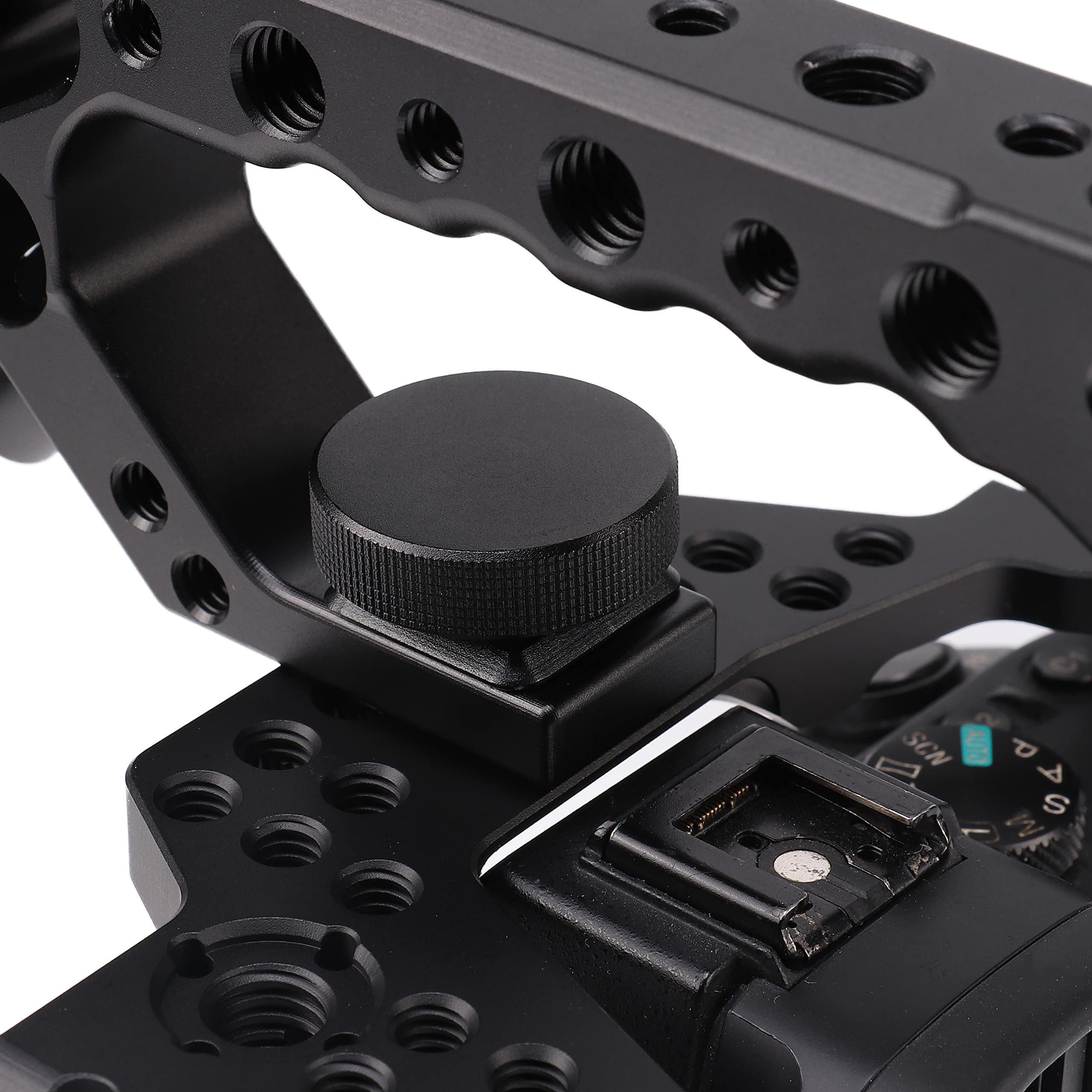 Foto4Easy Camera Top Handle Grip With Cold Shoe Mount For Dslr Camera Cage Video Black