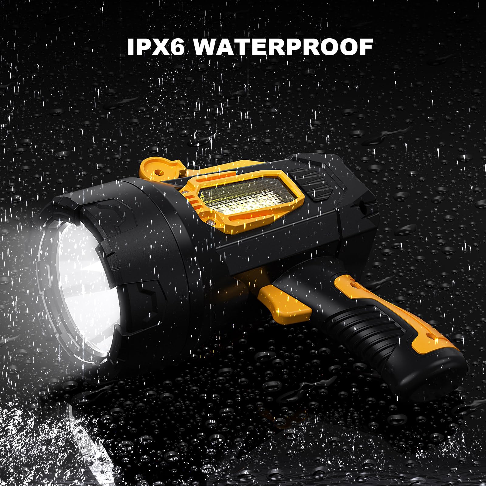 Mixilin Rechargeable Spotlight 1000,000 Lumens, Super Bright Led Spotlight Flashlight Outdoor With Cob Light & Foldable Tripod, 10000Mah Long Lasting Large Handheld Spot Light For Boating Camping