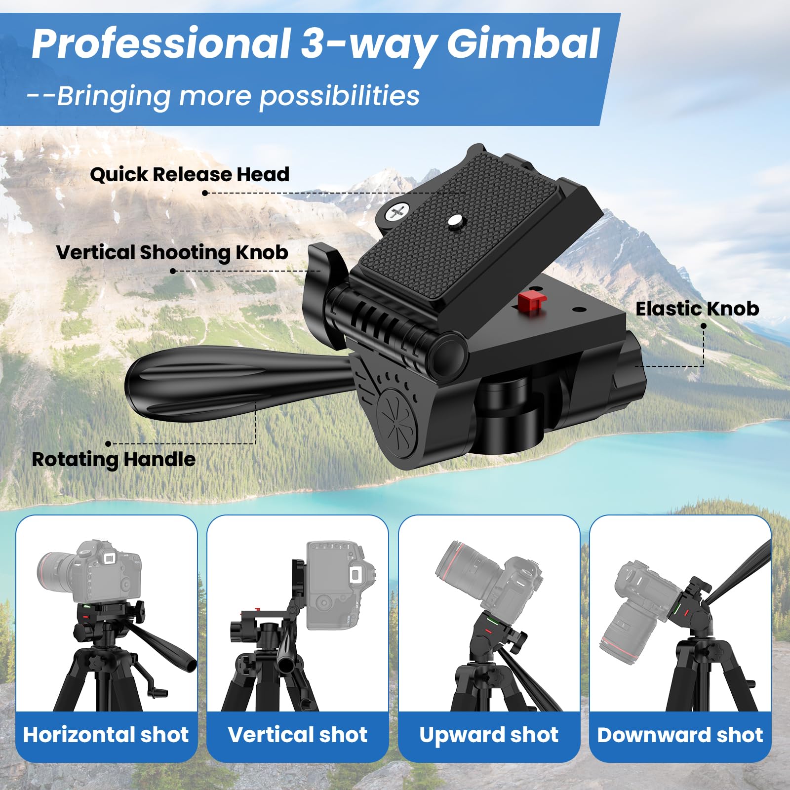 Sogries Tripod-60”Camera Tripod,Porfessional Aluminum Lightweight Travel Outdoor Tripods For Camera/Dslr/Cell Phone/Camcorder/Binoculars/Microscope