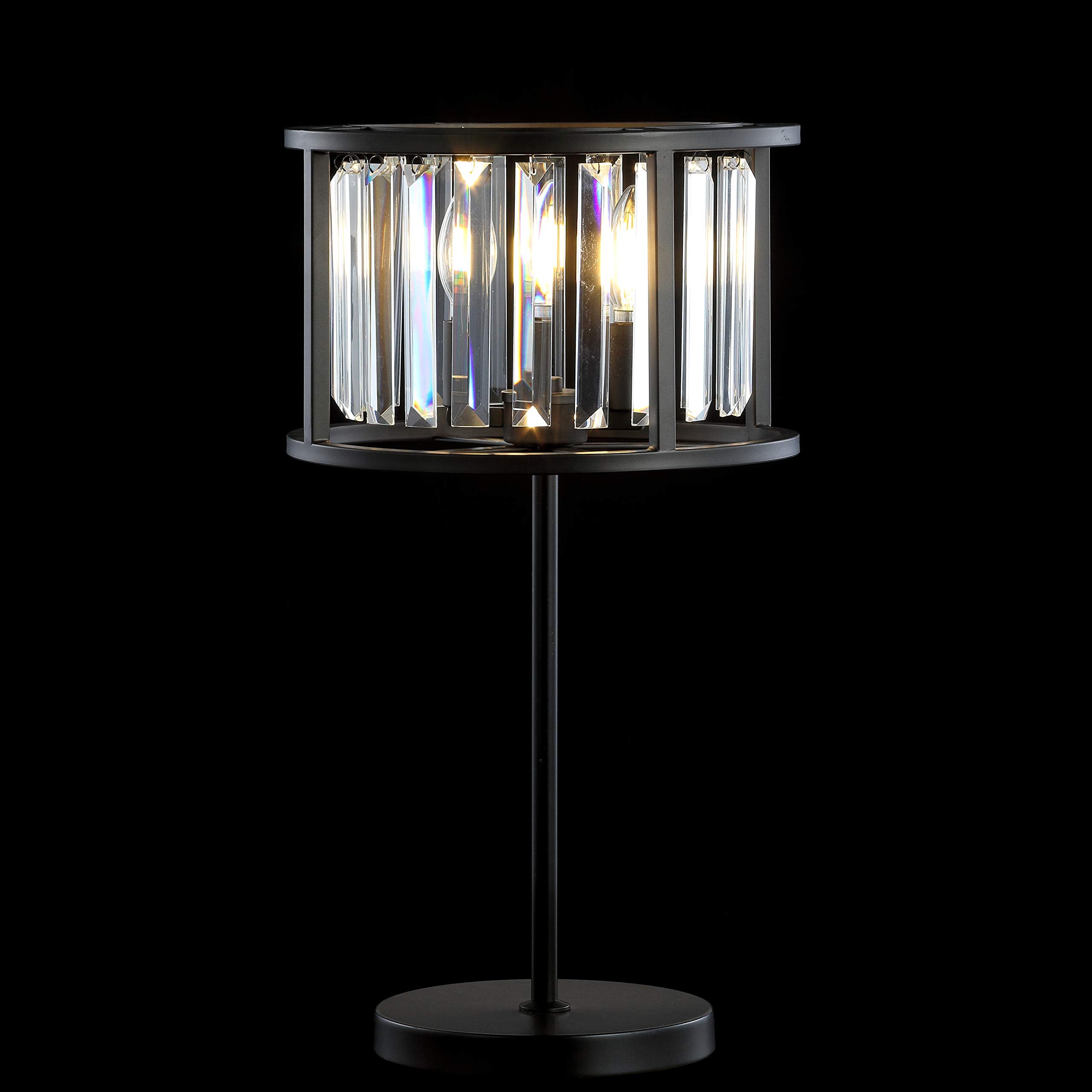 Jonathan Y Jyl9053A Bevin 21.5" Metal/Crystal Led Table Lamp Traditional Bedside Desk Nightstand Lamp For Bedroom Living Room Office College Bookcase Led Bulbs Included, Oil Rubbed Bronze/Crystal