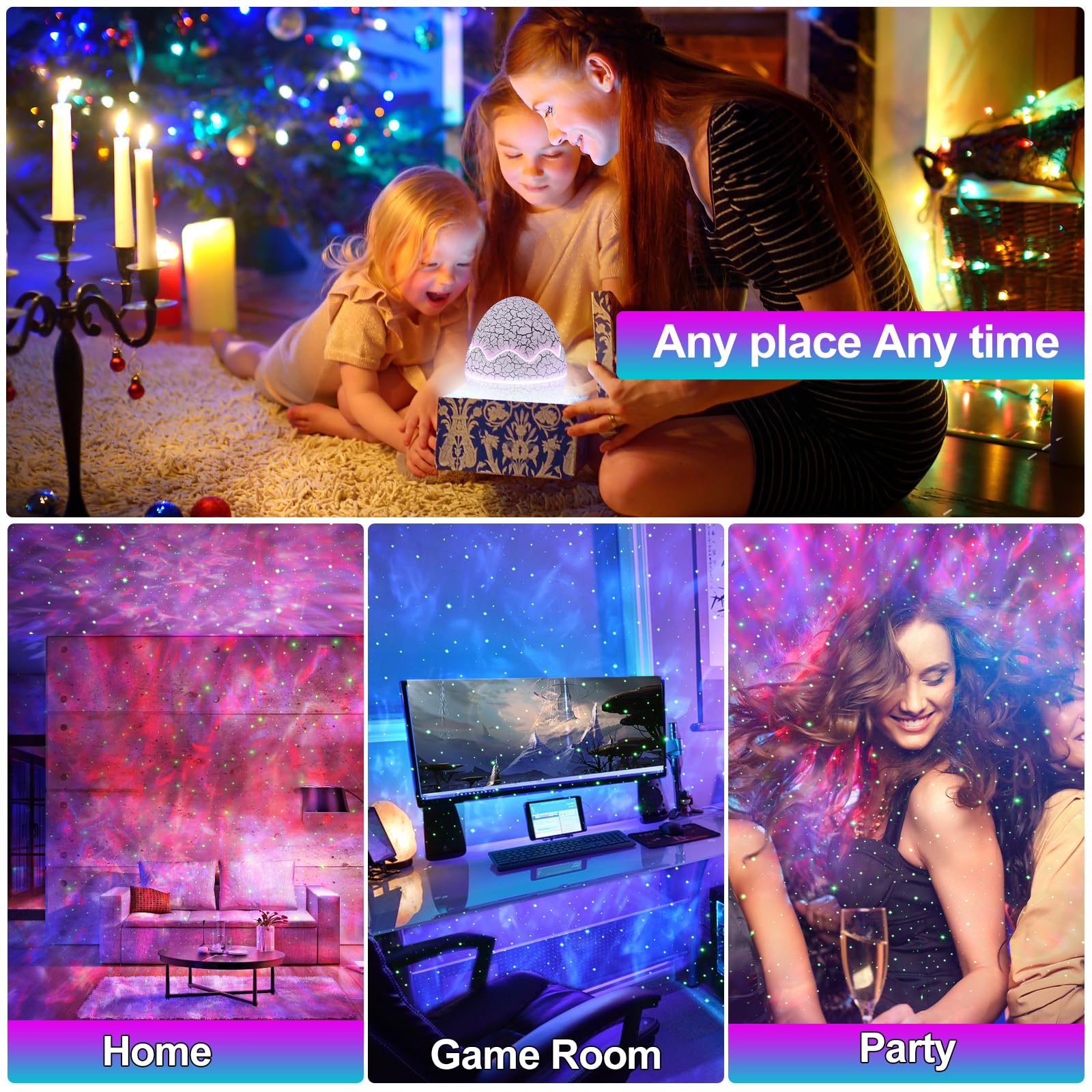 Xikec Star Projector Galaxy Light With 19 White Noises, Let Me Peaceful And Relaxing, Galaxy Projector Night Lights For Kids Bedroom/Gaming Room Home Decor