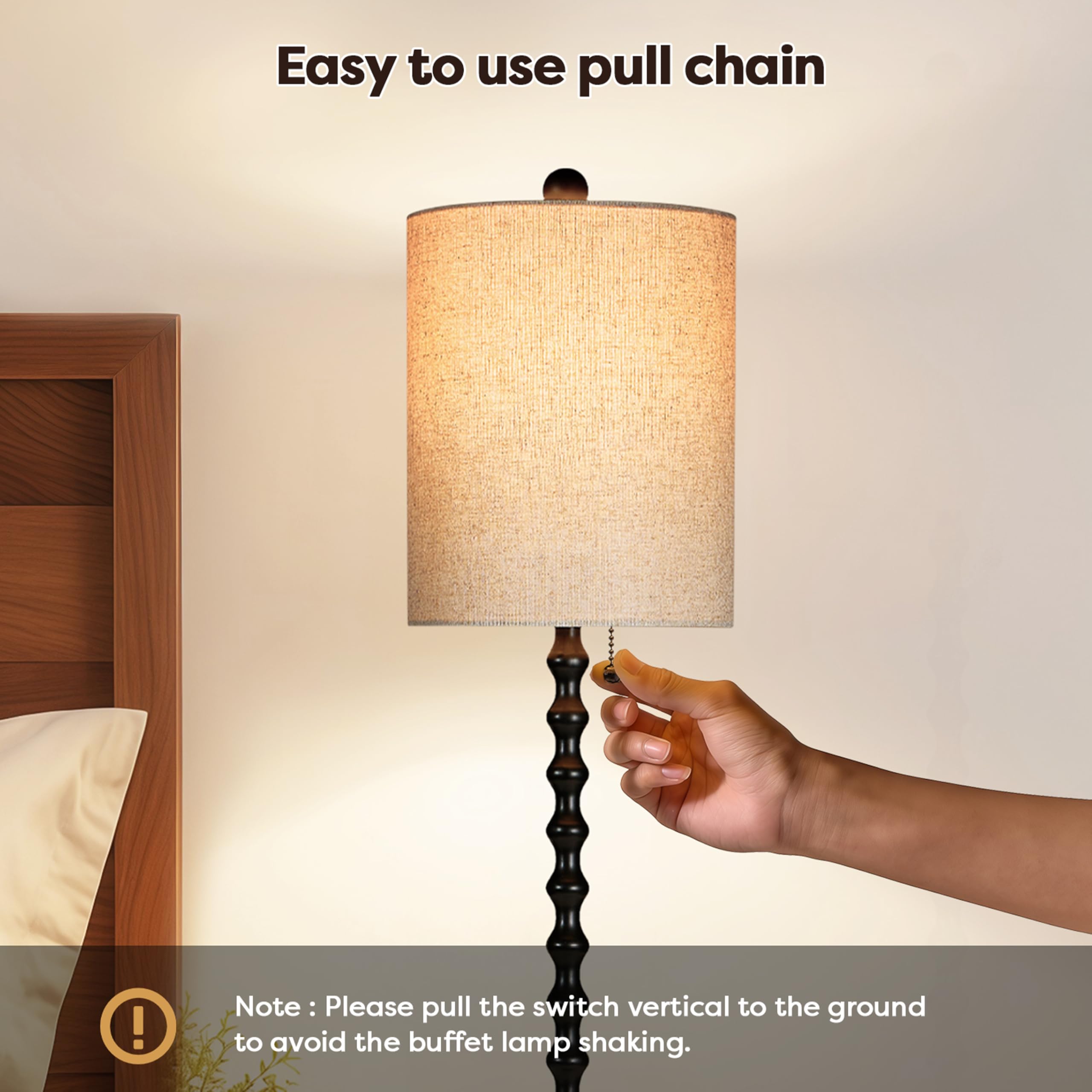 Lampworks Buffet Lamps, Table Lamps Set Of 2-30" Tall With Sturdy Metal Bases & Textured Linen Shades - Ul , Ideal For Creating A Cozy Vibe In Living Rooms, Dining Rooms & Entryways