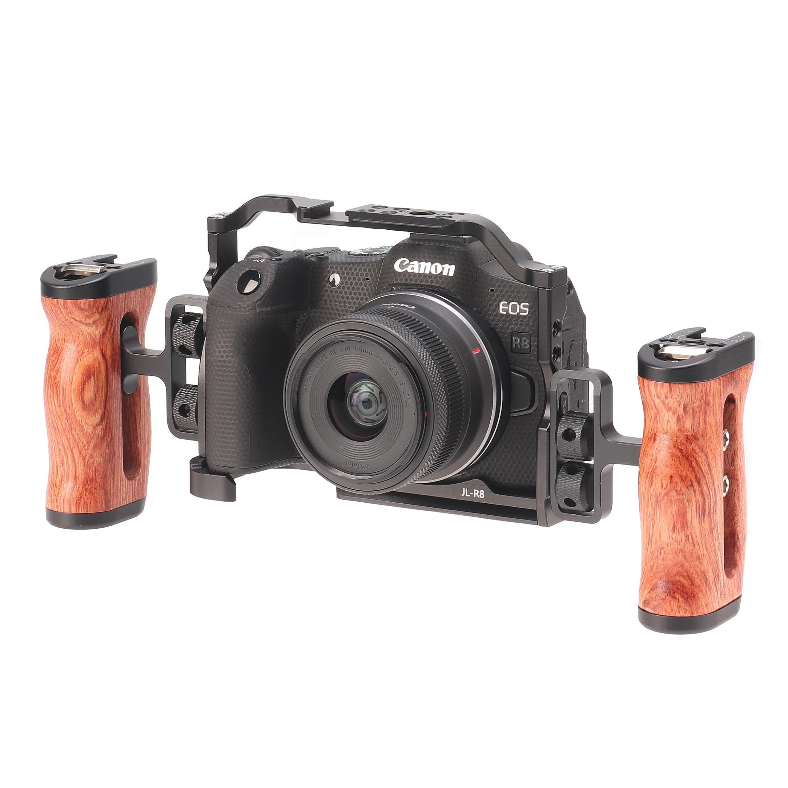 Fotga R8 Camera Cage Stabilizer Bracket With 1/4" 3/8" Mount For Canon Eos R8 Mirrorless Dslr Camera Video Making Filmmaking Compatible Arca Swiss Tripod Ball Head Clamp