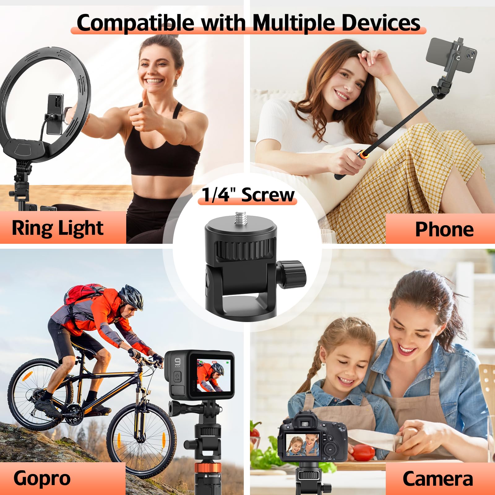 Jishane 70" Phone Tripod & Selfie Stick, Extendable Cell Phone Tripod Stand With Wireless Remote And Phone Holder, Compatible With All Phones, Cameras