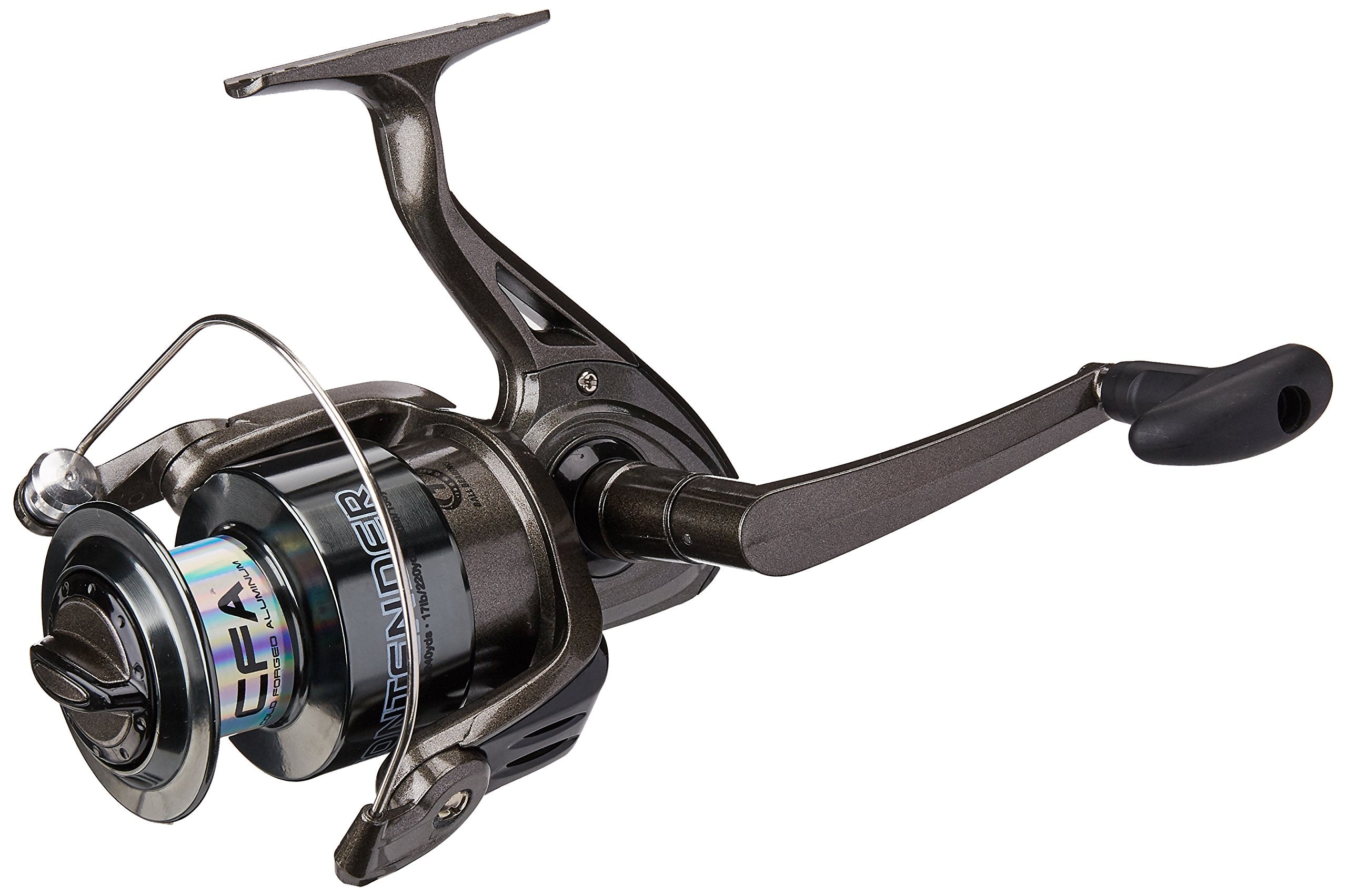 Shakespeare Contender Spinning Fishing Reel, Size 20, Instant Anti-Reverse, Oil Felt Front Drag System, Durable Aluminum Spool