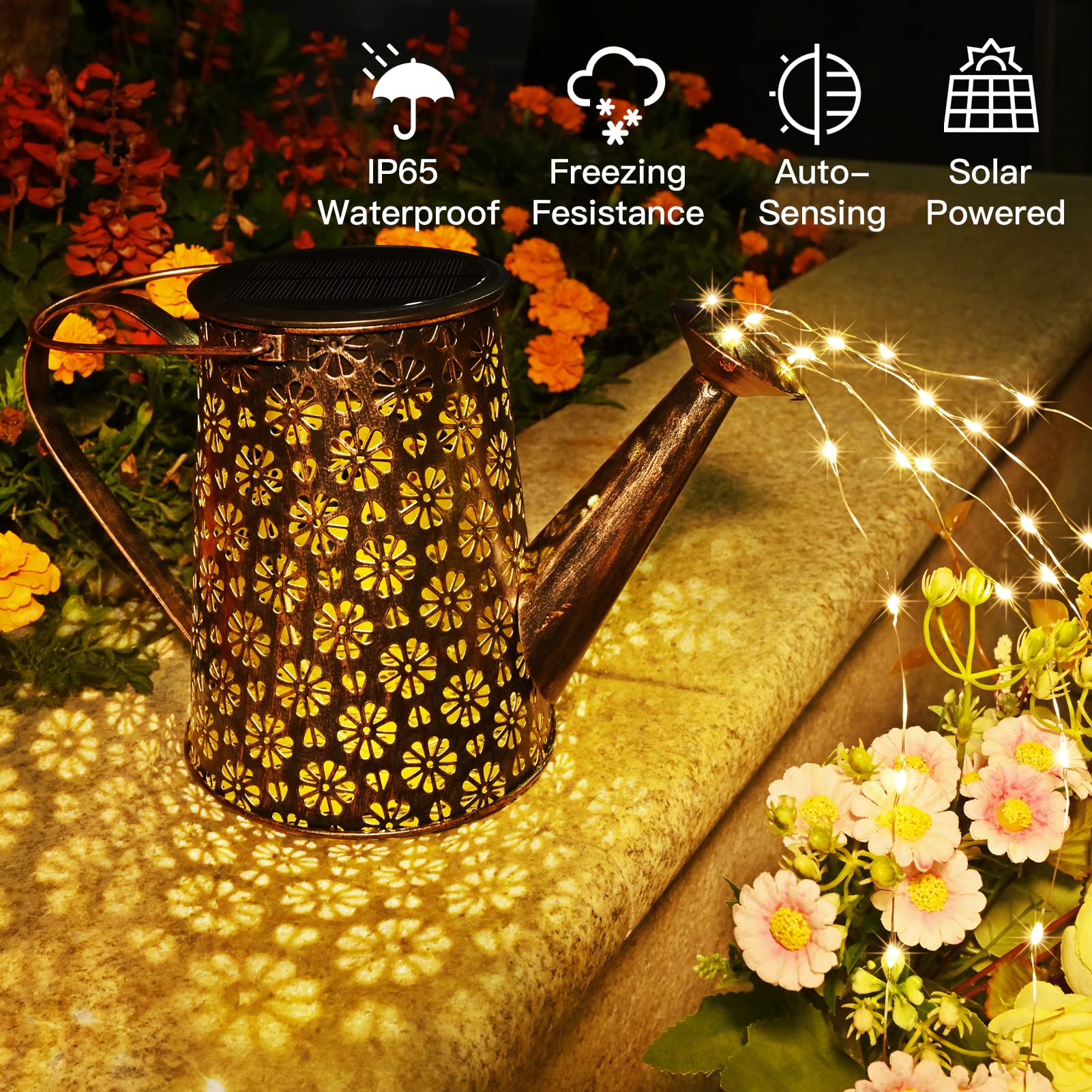 Afootry Solar Watering Can With Lights,Solar Outdoor Garden Decor Waterproof Large Hanging Lantern Landscape Lights Outside Decorations For Yard Clearance Porch Patio Pathway Gardening Gift