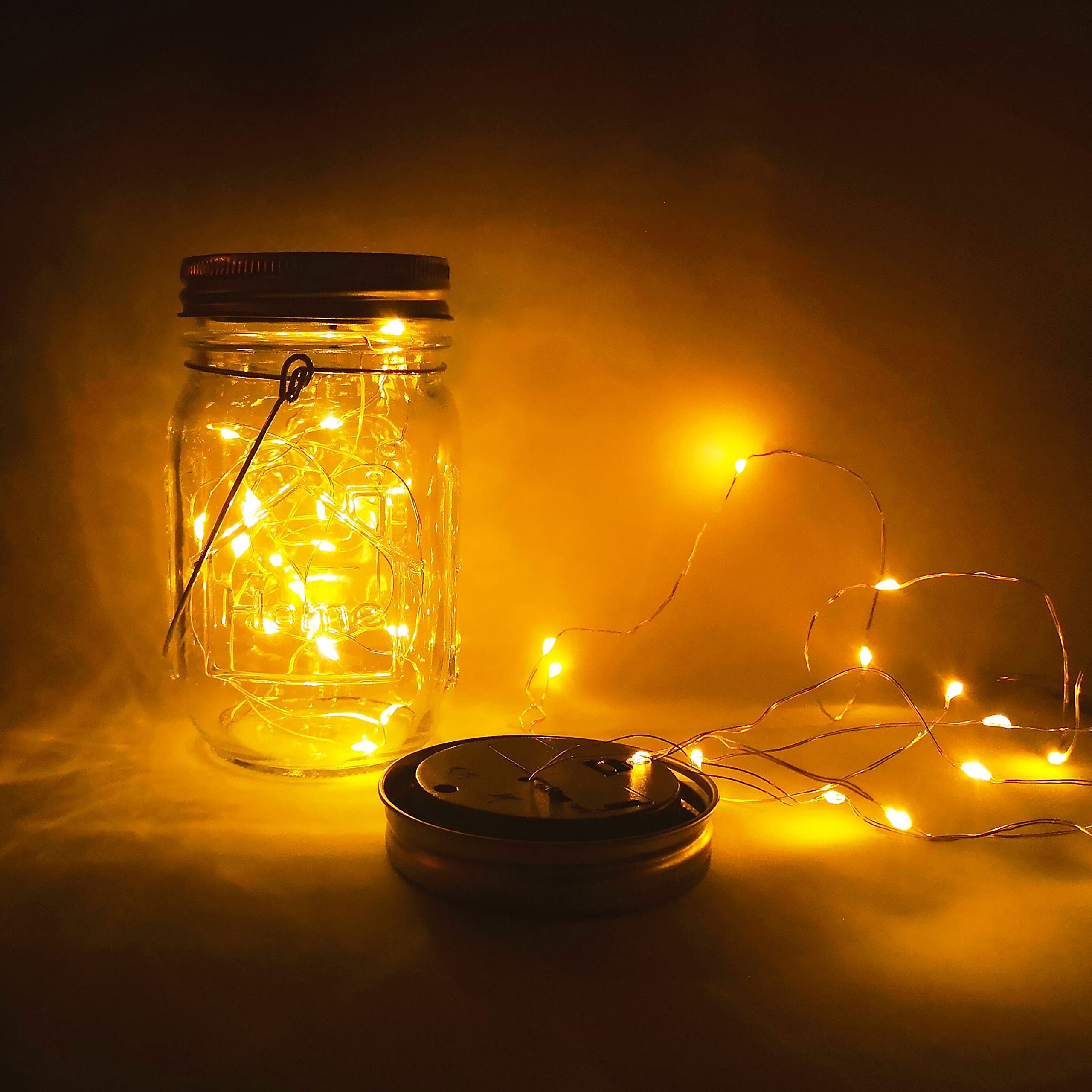 Aikeve Mason Jar Solar Lights,8 Pack 30 Leds Fairy Hanging Mason Jar Lights,Solar Lanterns For Outdoor Patio Party Garden Wedding Christmas Decor Lights(Mason Jars/Handles Included)