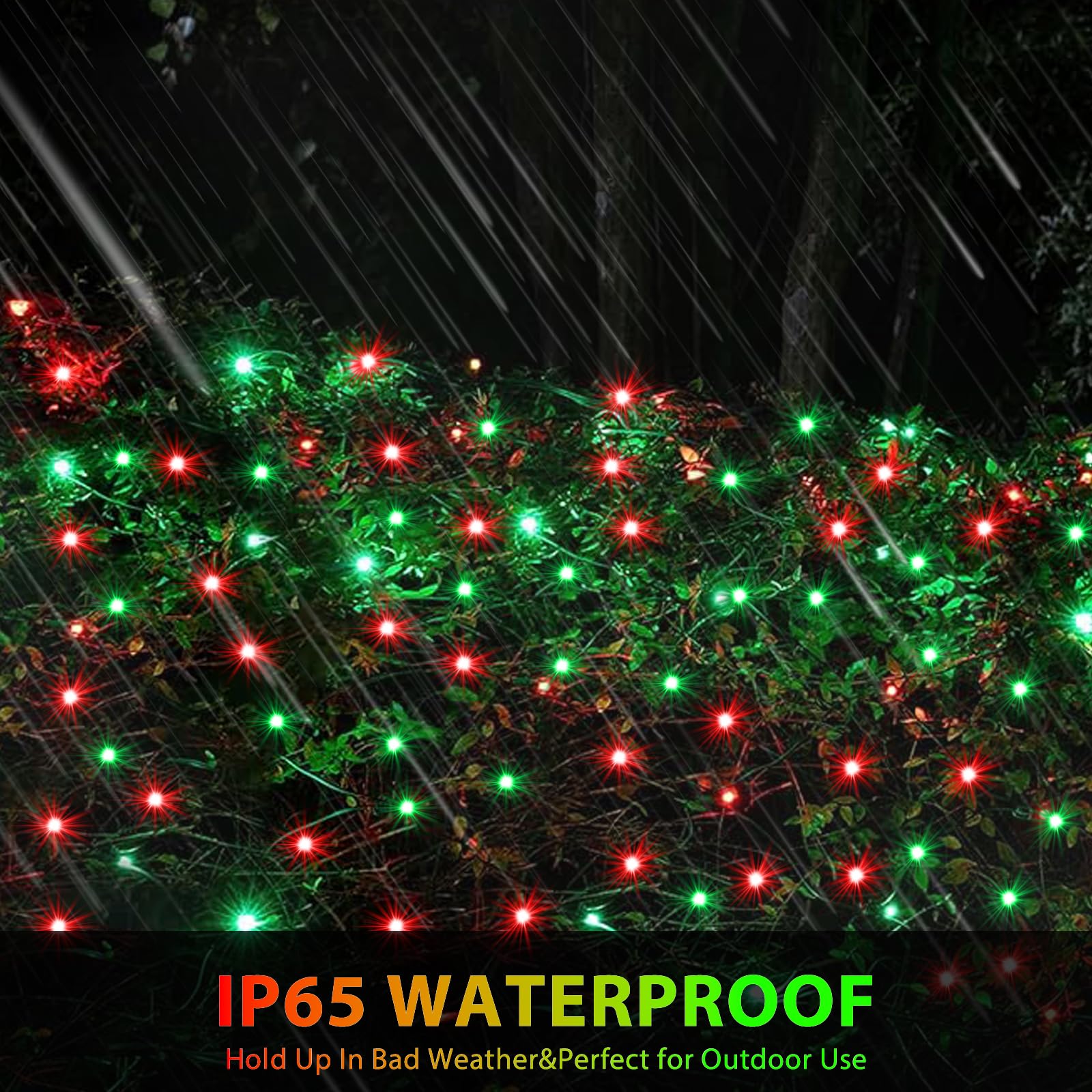 Wabarle Solar Christmas Lights Outdoor Waterproof, 100Led 5Ftx5Ft Net Lights Outdoor Mesh Lights With Remote, 8 Modes Connectable Net Christmas Lights For Bushes Outdoor Christmas Decorations(Red And Green)