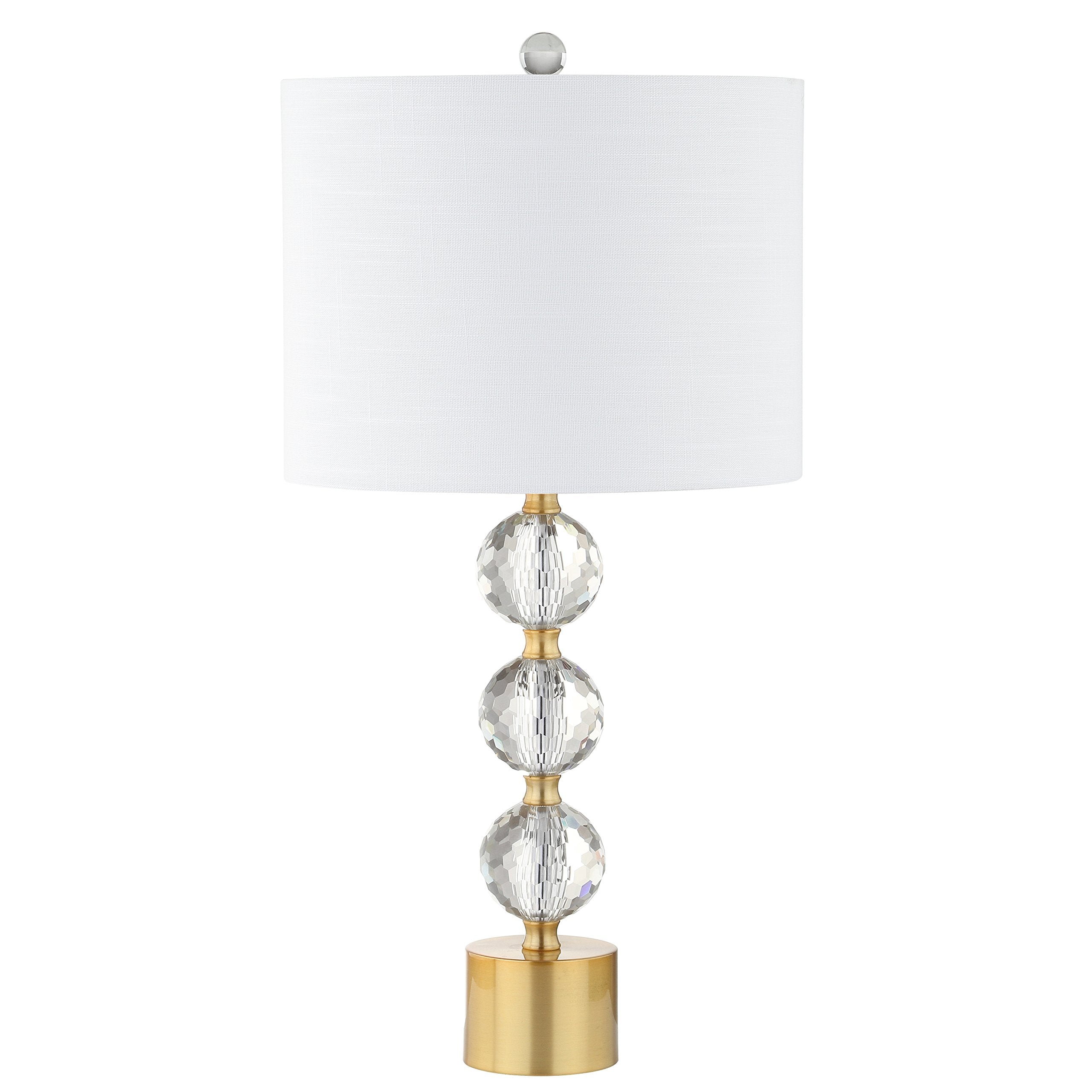 Jonathan Y Jyl5017A Ashley 25.25" Crystal Led Table Lamp Glam Transitional Bedside Desk Nightstand Lamp For Bedroom Living Room Office College Bookcase Led Bulb Included, Clear/Brass Gold