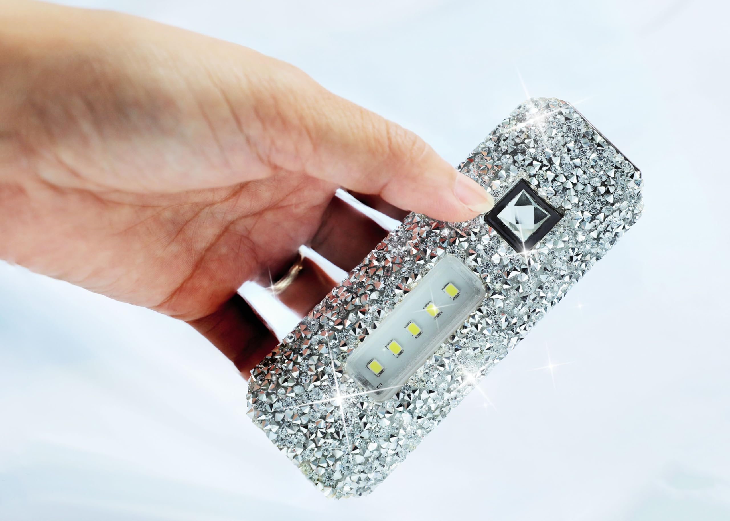 Mxcver Bling Flashlight Rhinestone Sparkly Glitter Flash Light For Woman Diamond Decor Cute Pink Flashlight Camping Essentials