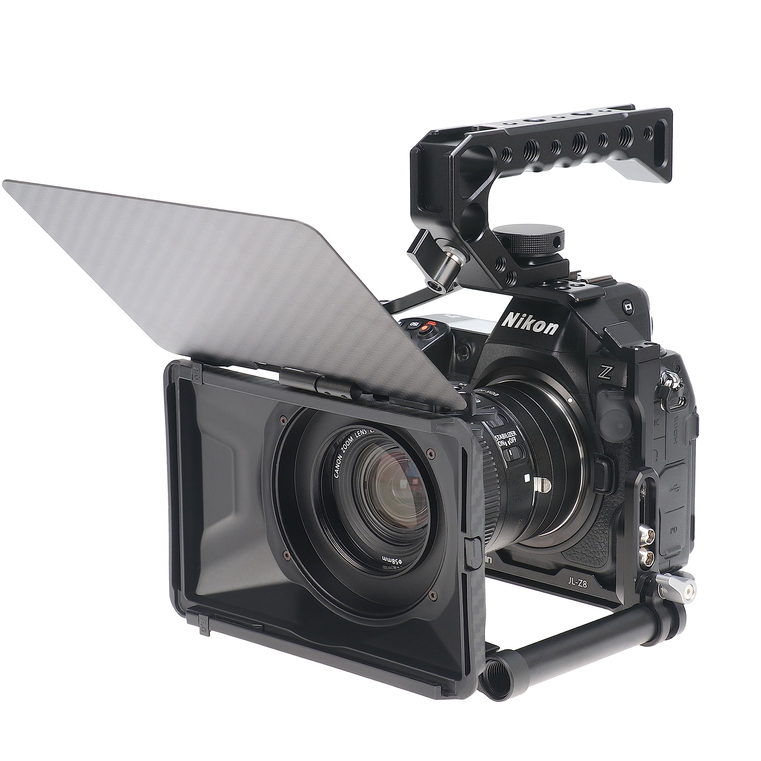 Fotga Z8 Camera Cage Stabilizer Bracket + Top Handle For Nikon Z8 Mirrorless Camera Video Making Filmmaking Compatible Arca Swiss Tripod Ball Head