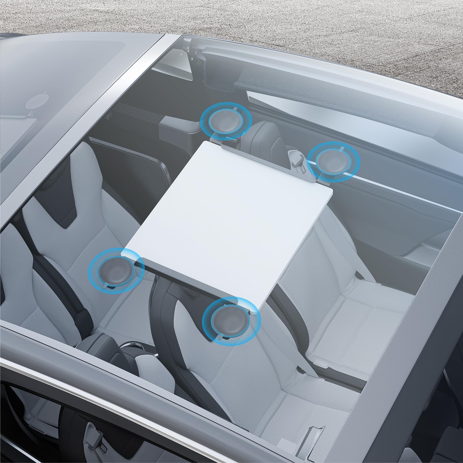 Golured Starlink Mini Car Mount And Car Mounting Kit, Starlink Mini Mount With Strong Suction Cups And Dual Slots For Secure Sunroof/Front/Rear Window Installation, Suitable For Travel Internet (Gray)