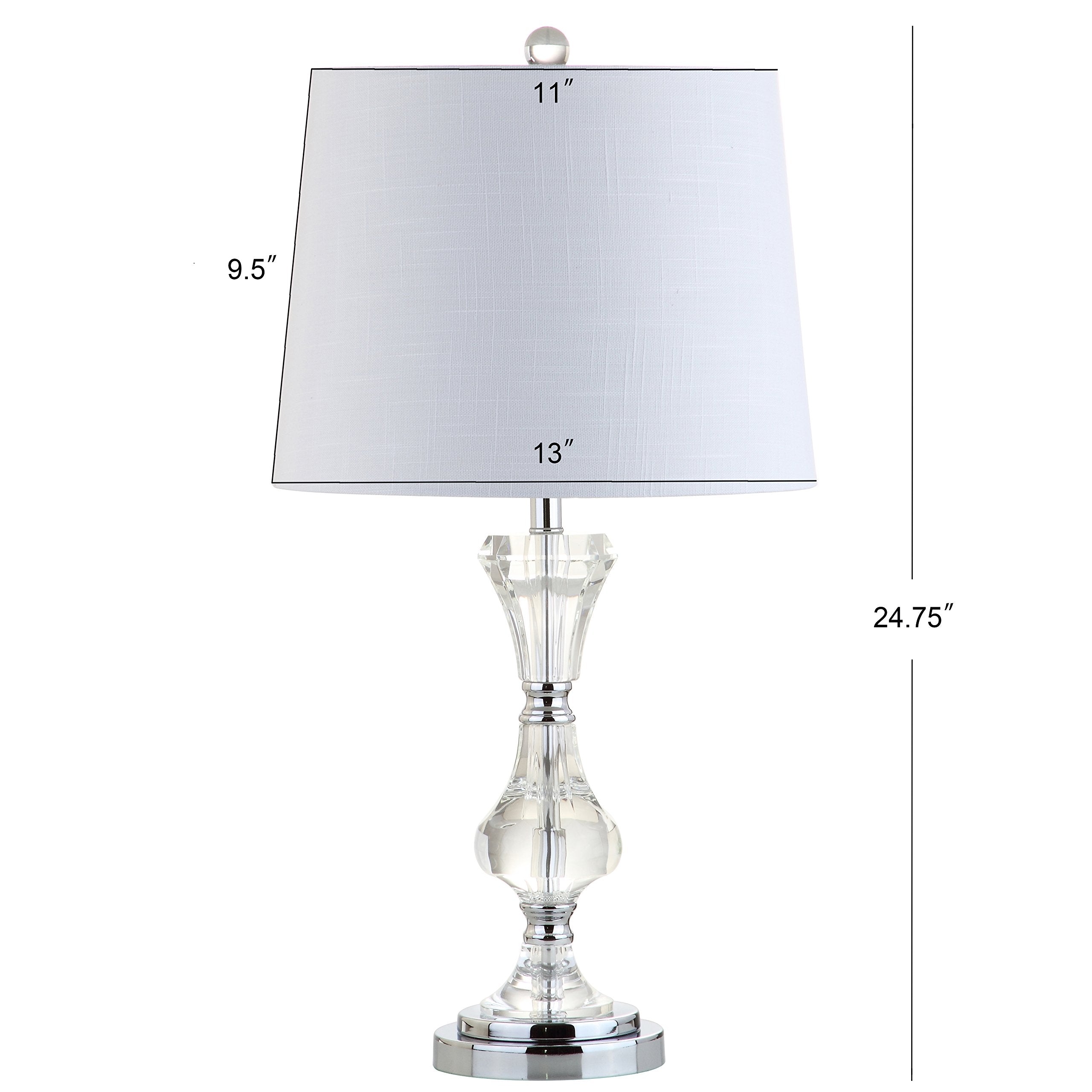 Jonathan Y Jyl2040A Riley 25" Crystal Led Table Lamp Transitional Glam Contemporary Bedside Desk Nightstand Lamp For Bedroom Living Room Office College Bookcase Led Bulb Included, Clear