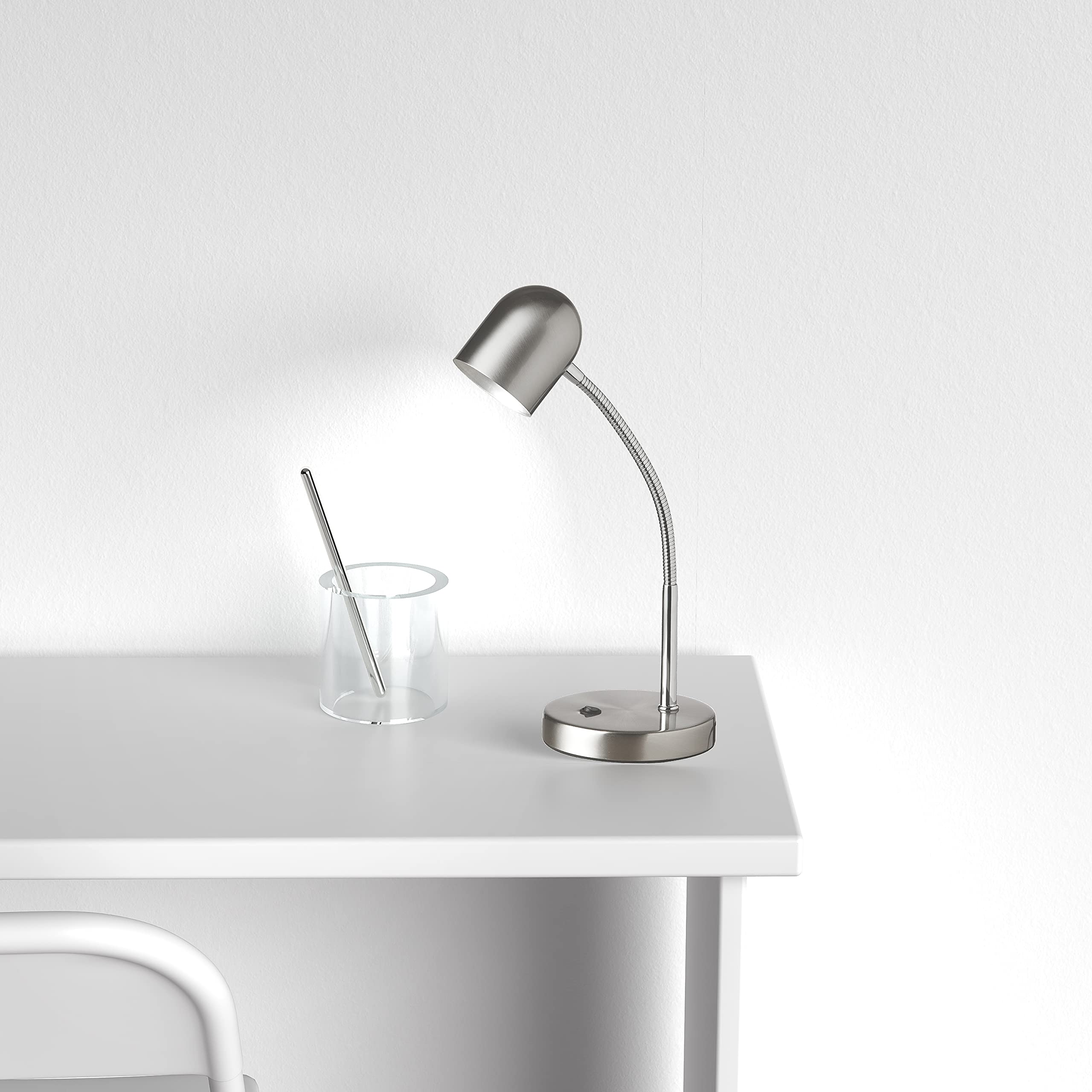 Dainolite Ltd 134Ledt-Sc Contemporary Modern Led Table Lamp In Pewter, Nickle, Silver Finnish Finnish, 5.12 Inches