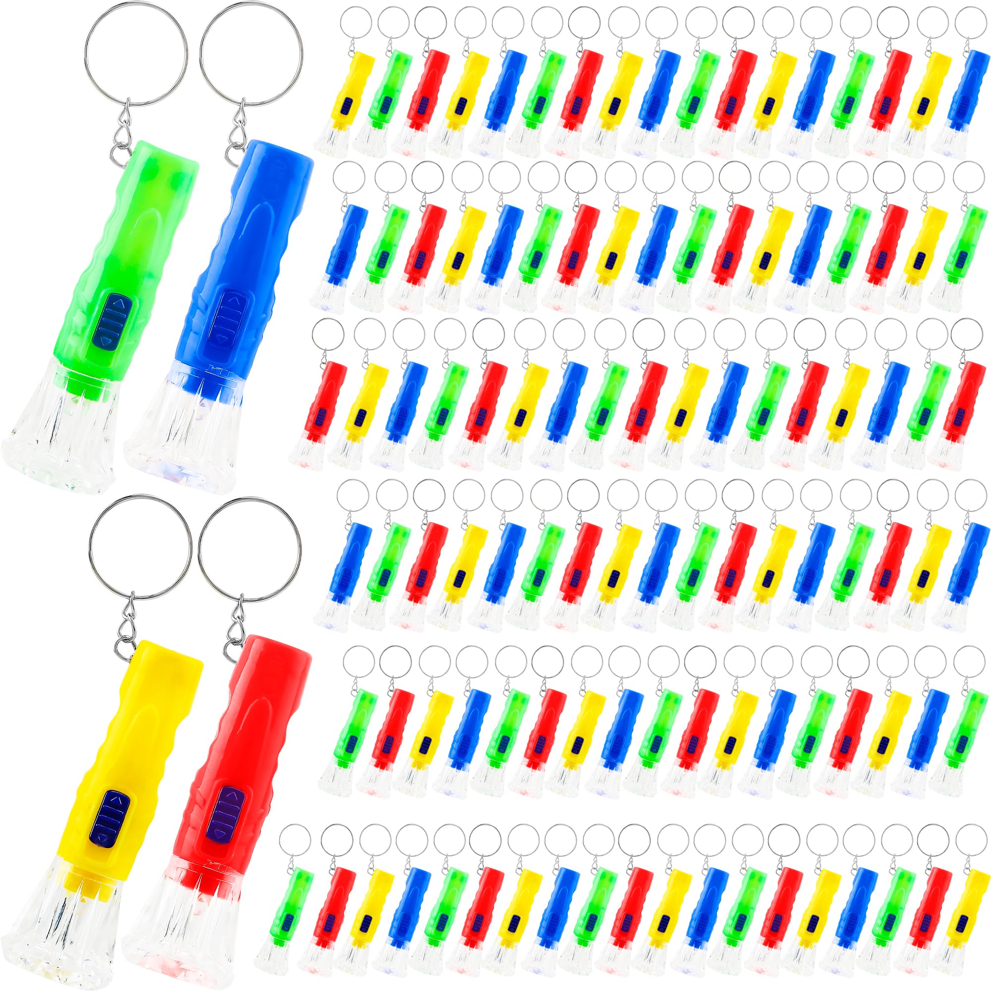 Haconba 112 Pack Mini Flashlight Keychain Small Led Flashlight Keychain Portable Colorful Flashlight Keychain Bulk For Outdoor Camping Hiking Activity And Emergency Lighting, 4 Colors