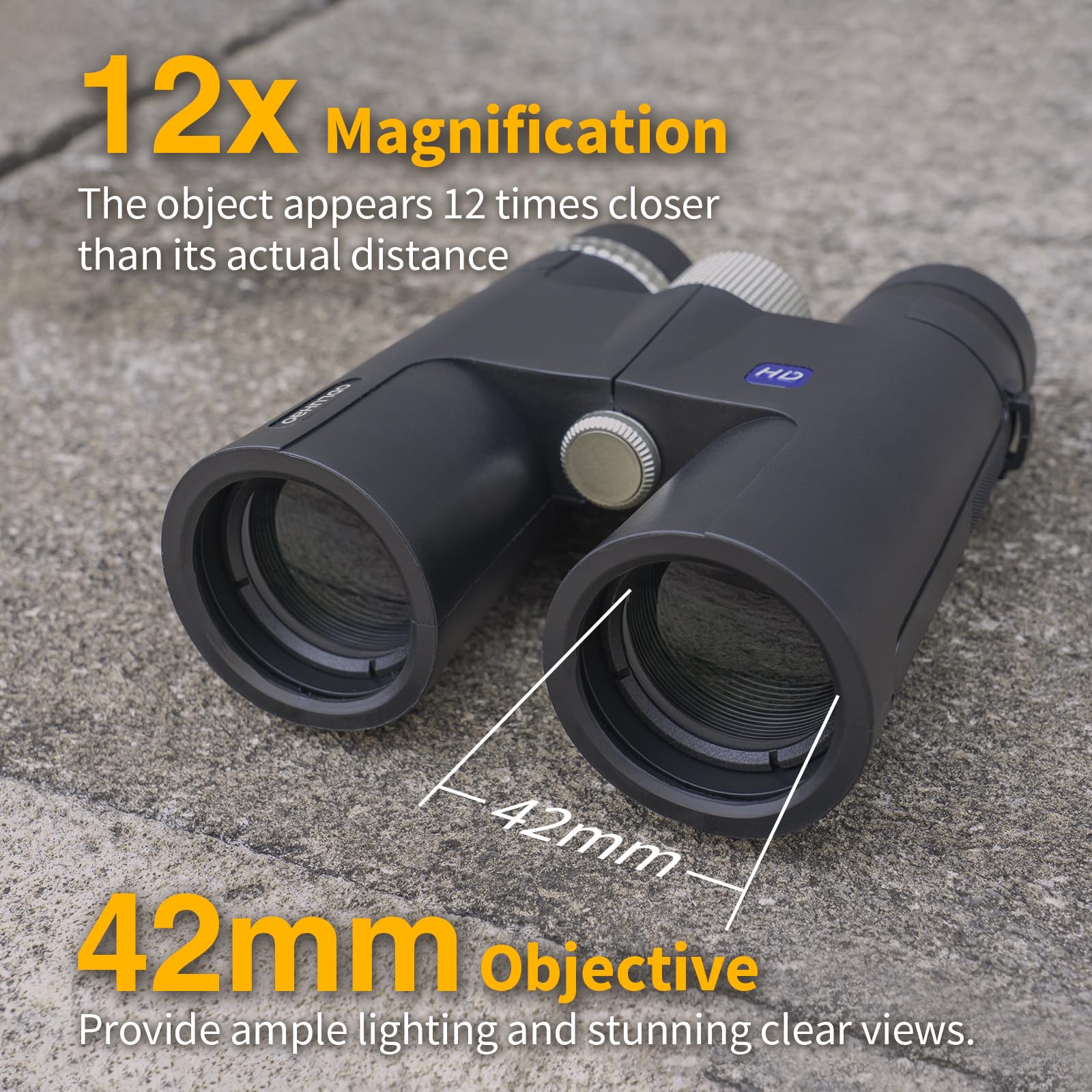 Odluhao 12X42 Hd Powerful Binoculars 12X Magnification 42Mm Objective Folding Telescope Professional Hunting Telescope Zoom Military Bak4 Fmc Optics For Hunting Sports Outdoor Camping Travel Outdoor