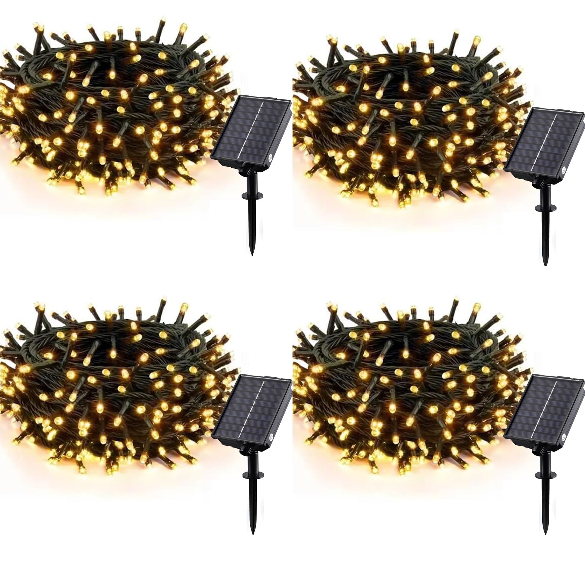 Merrimax M 33Ft 100 Led Solar Fairy Lights, Warm White, Outdoor, 8 Modes, Waterproof, Christmas