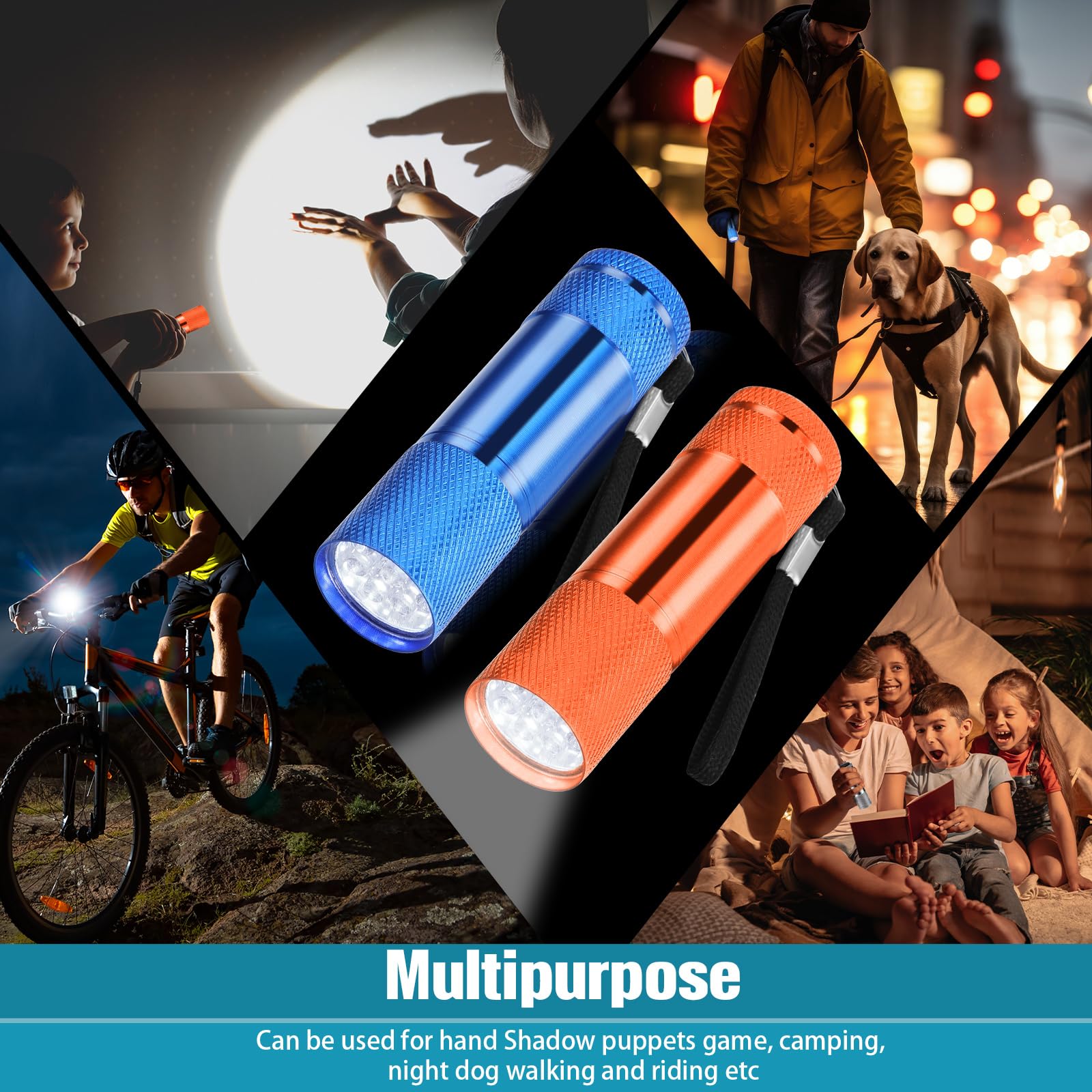 Vihose 48 Pcs Mini Flashlights Bulk, Bright Aluminum Handheld Flash Light With Lanyard, Small Led Flashlights For Kids Night Reading Emergency Hurricane Camping Hiking Party Favors(Bright Color)