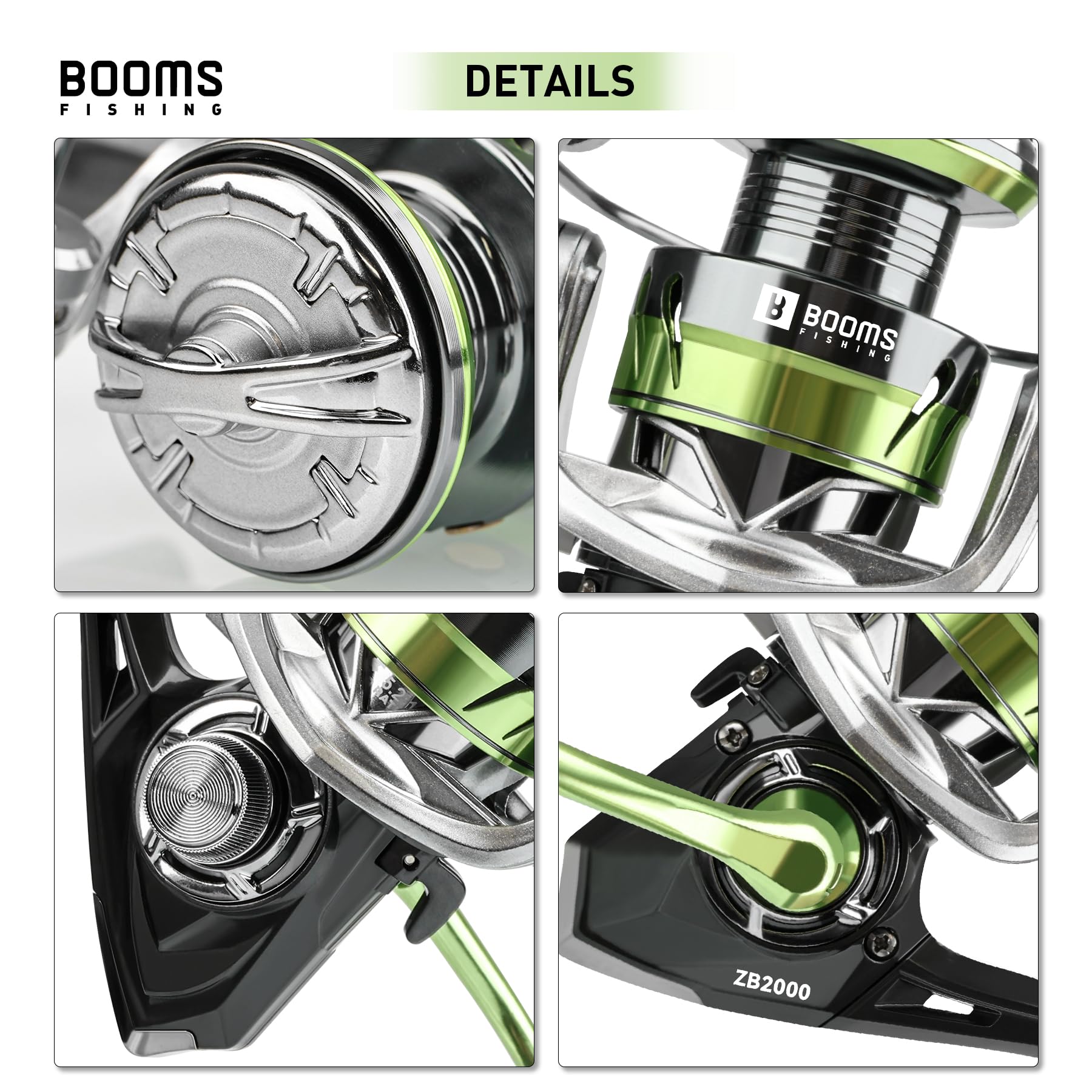 Booms Fishing Sn3 Fishing Spinning Reels, 1000, 2000, 3000, 4000, Light Weight, 5.2:1 Gear Ratio, 17.5-26.5Lbs Max Drag, 4+1Bb Stainless Bb Fishing Reel For Saltwater Or Freshwater