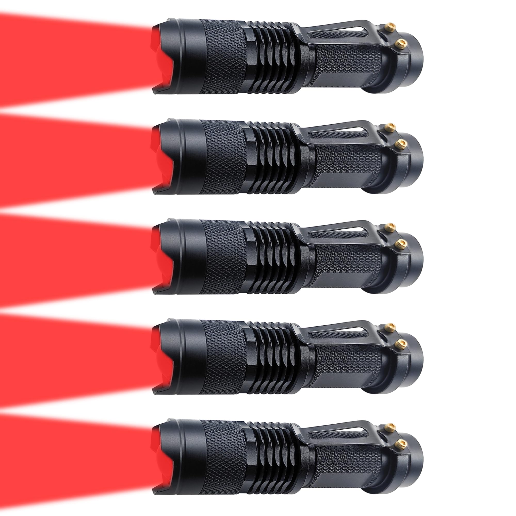 Xinfeibei 5 Pack Red Light Flashlight Single Mode Mini Flashlights Portable For Astronomy Aviation Night Observation