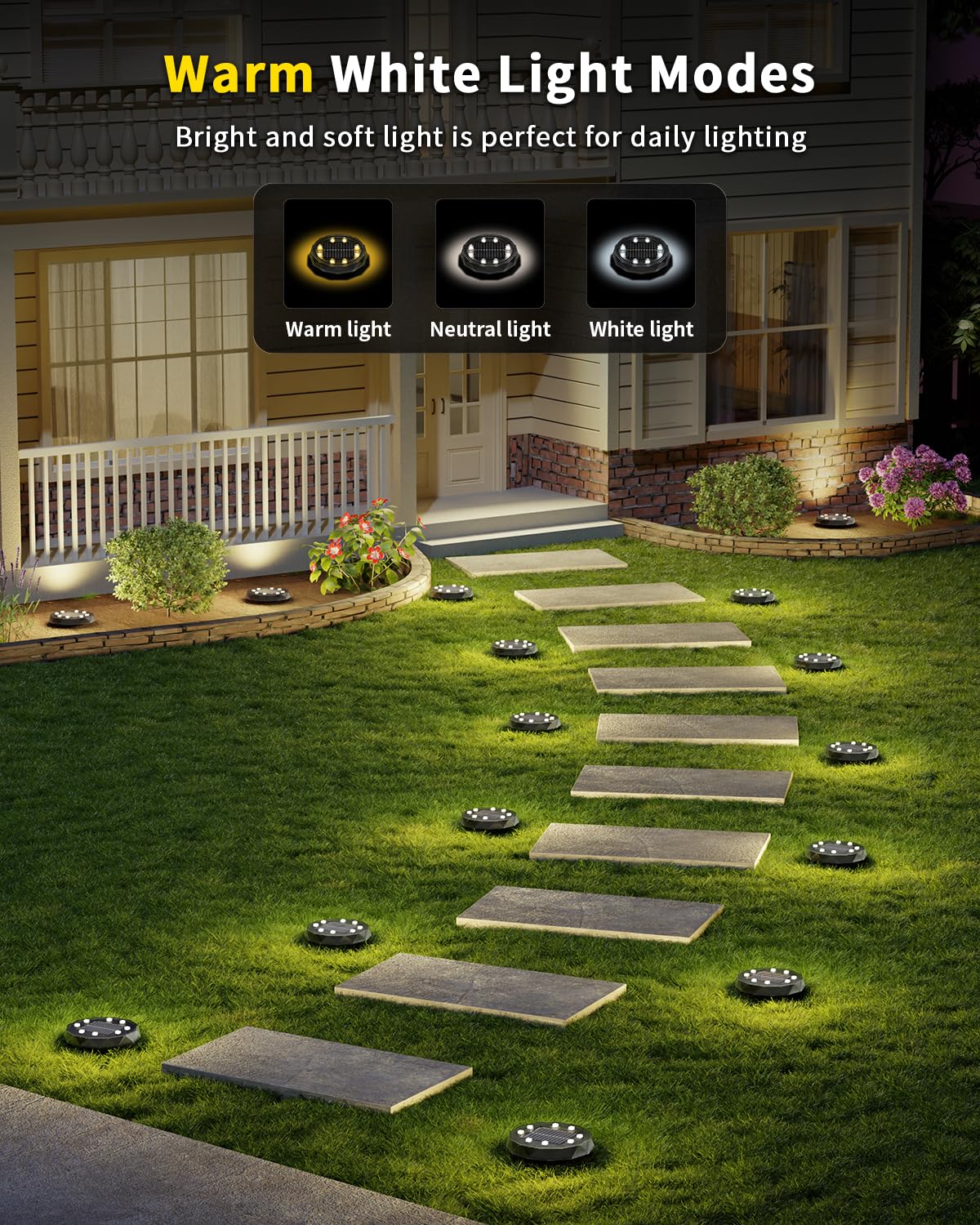 Hicotet Solar Ground Lights With Remote Control 50Ft,Ip67 Waterproof Solar Garden 15 Multi Color Lights,Rgbyw Solar Powered Outdoor Landscape Lighting For Pathway,Yard,Deck,Lawn,Patio,Walkway,Poolside,14 Pack