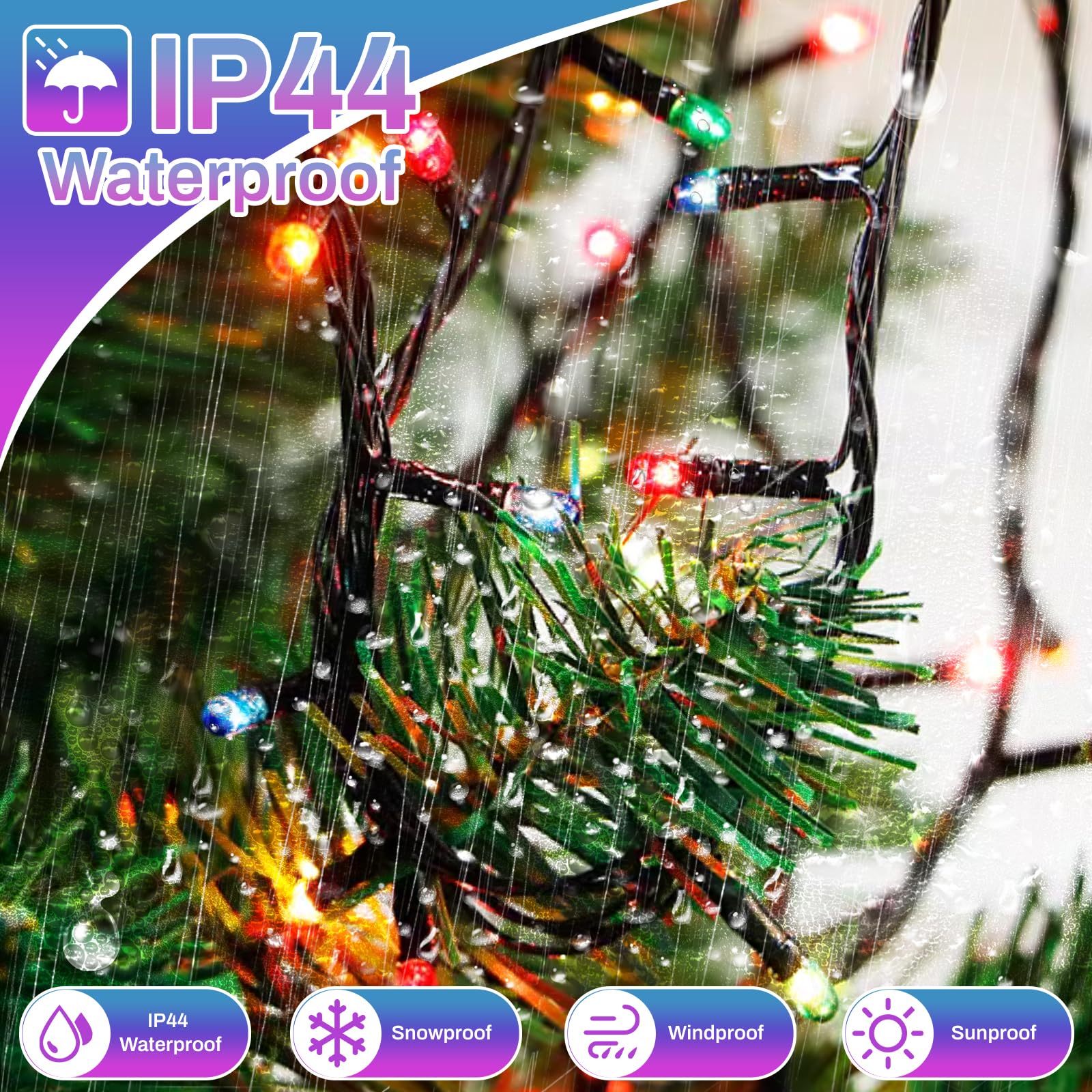 Jeayydsi Christmas Lights 1000Led 66Ft Waterproof Outdoor Christmas Lights Timer 8 Modes Twinkle Fairy Lights Led String Lights Indoor Christmas Tree Lights For Wedding Party Yard House Decor(Multicolour)