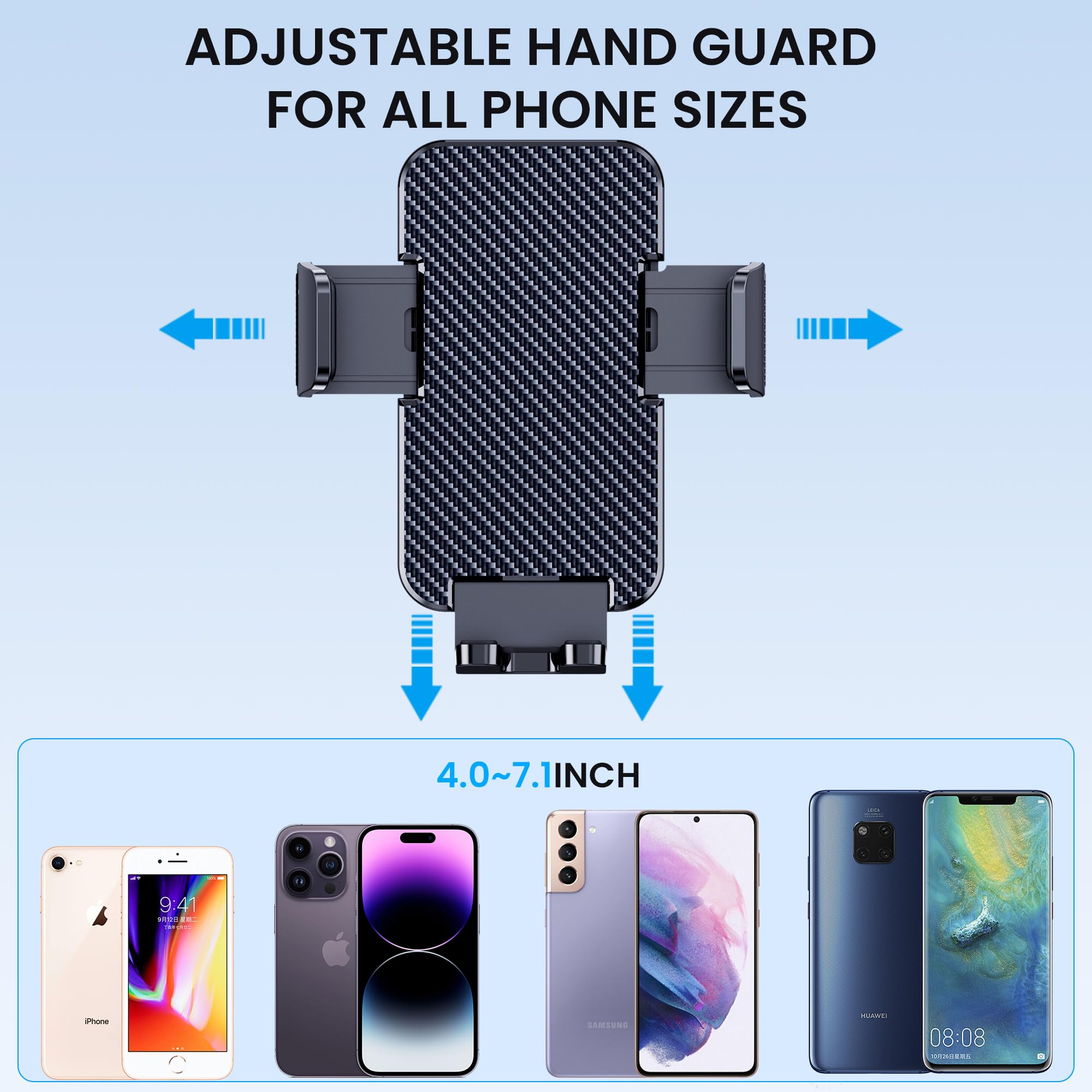Guwez Phone Holder Car [Military Grade Suction Ultra Strong Base] Cell Phone Car Holder 3 In 1 Dashboard Windshield Air Vent Hands- For Iphone Android Phones