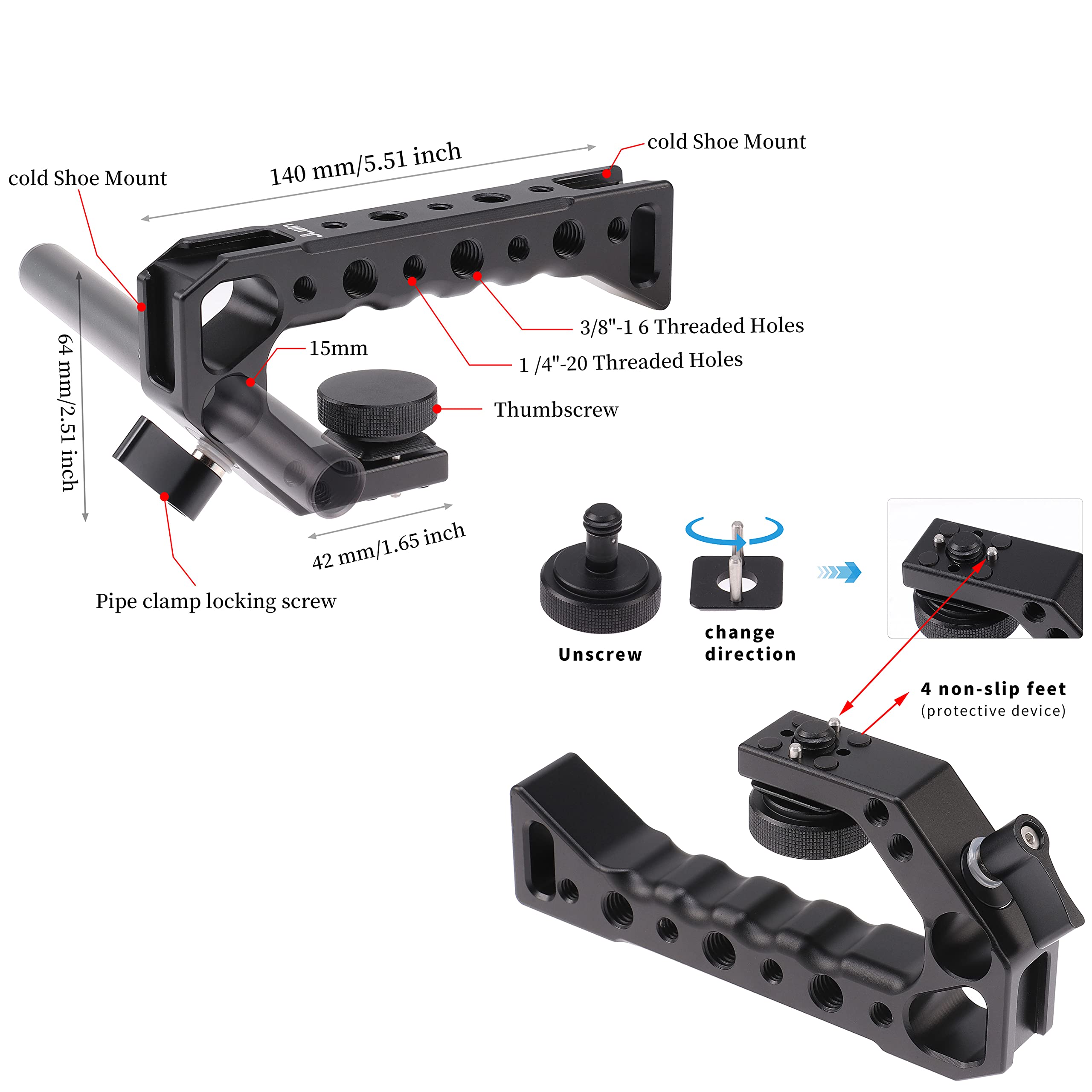 Fotga Z8 Camera Cage Stabilizer Bracket + Top Handle For Nikon Z8 Mirrorless Camera Video Making Filmmaking Compatible Arca Swiss Tripod Ball Head