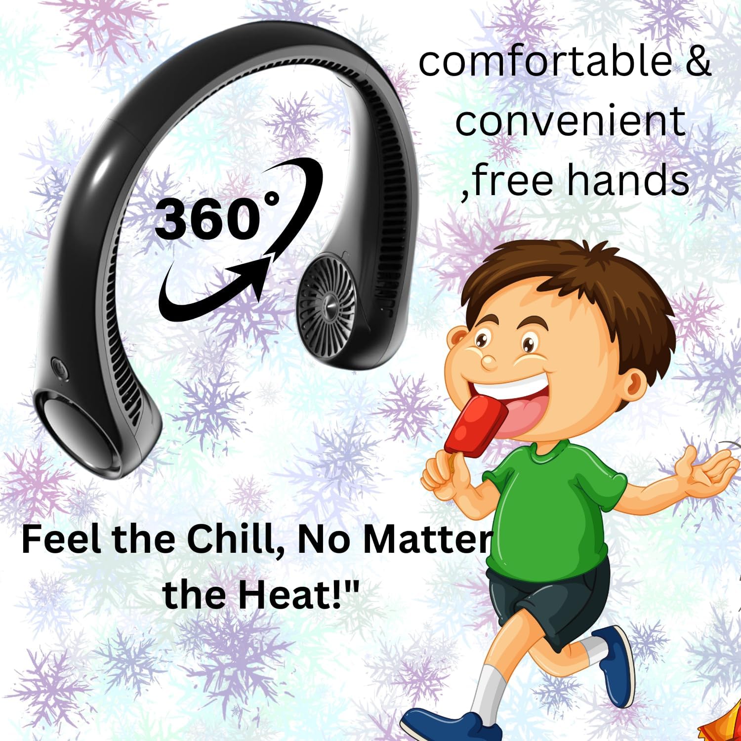 Neck Fan, Portable Fan, Neck Fans Rechargeable, Led Display, 4000 Mah Battery Operated, 3 Speeds
