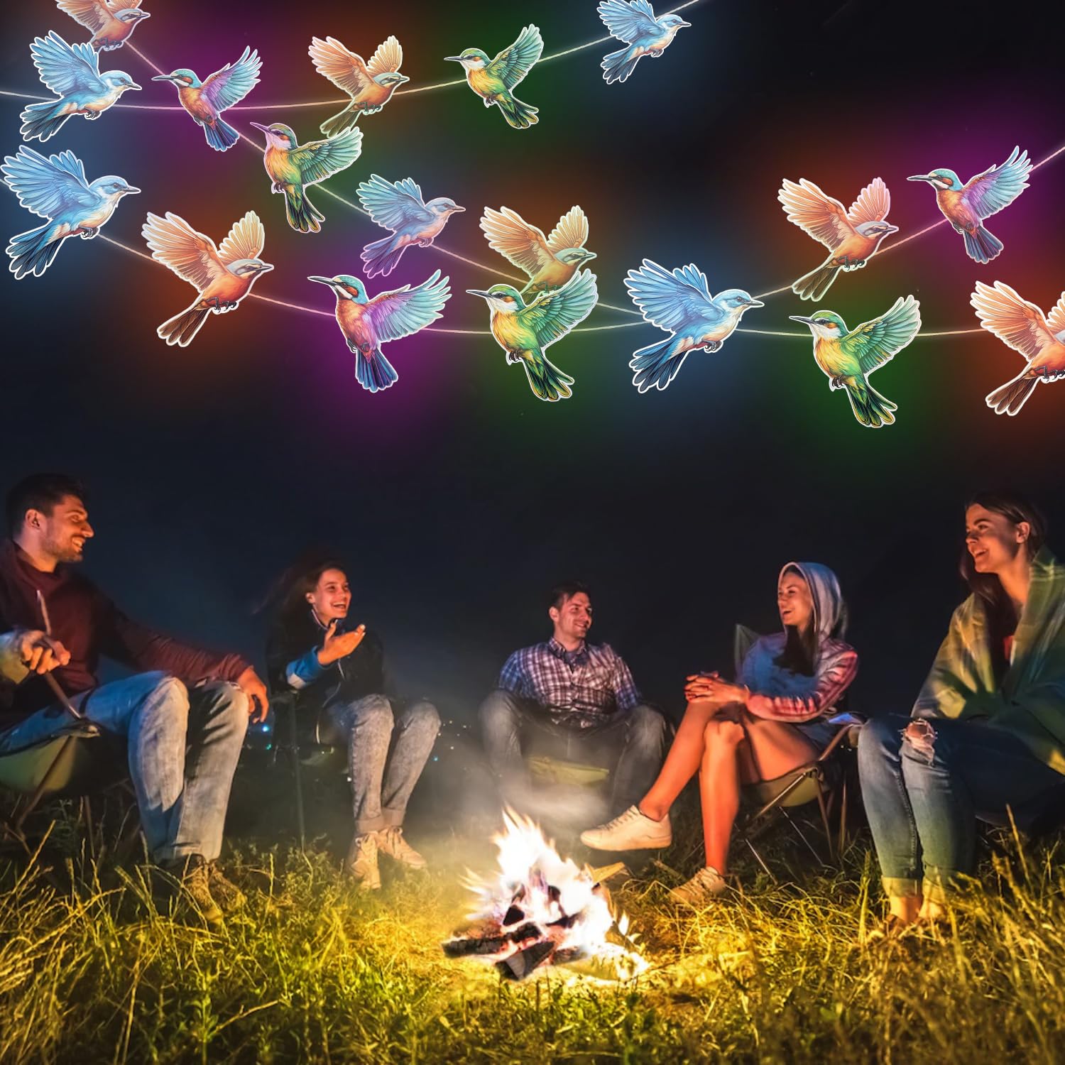 Haigoo Hummingbird String Lights 16.5Ft,Hummingbird  For Men Women, Hummingbird Decor Usb Operated Lights With Remote&Timer,Travel Trailer Party Lights For Rv Awnings,Camping Decor,Party
