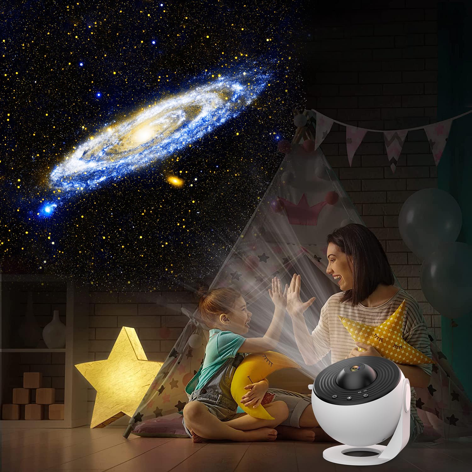 Flevo Planetarium Star Projector,Galaxy Projector,Realistic Starry Sky Night Light,4K Replaceable Hd 13 Film Discs,For Kids Bedroom Ceiling Home Living Room Decor Birthday