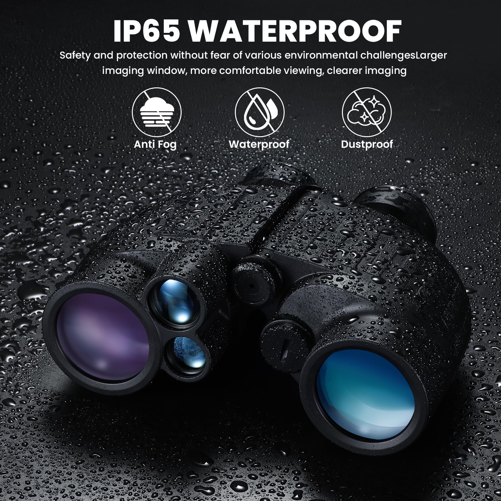 Guune 8X40 Binoculars 40Mm Lens 1500M Hd Bird Watching Waterproof Telescope With Rangefinder,Compass Hunting Binocular
