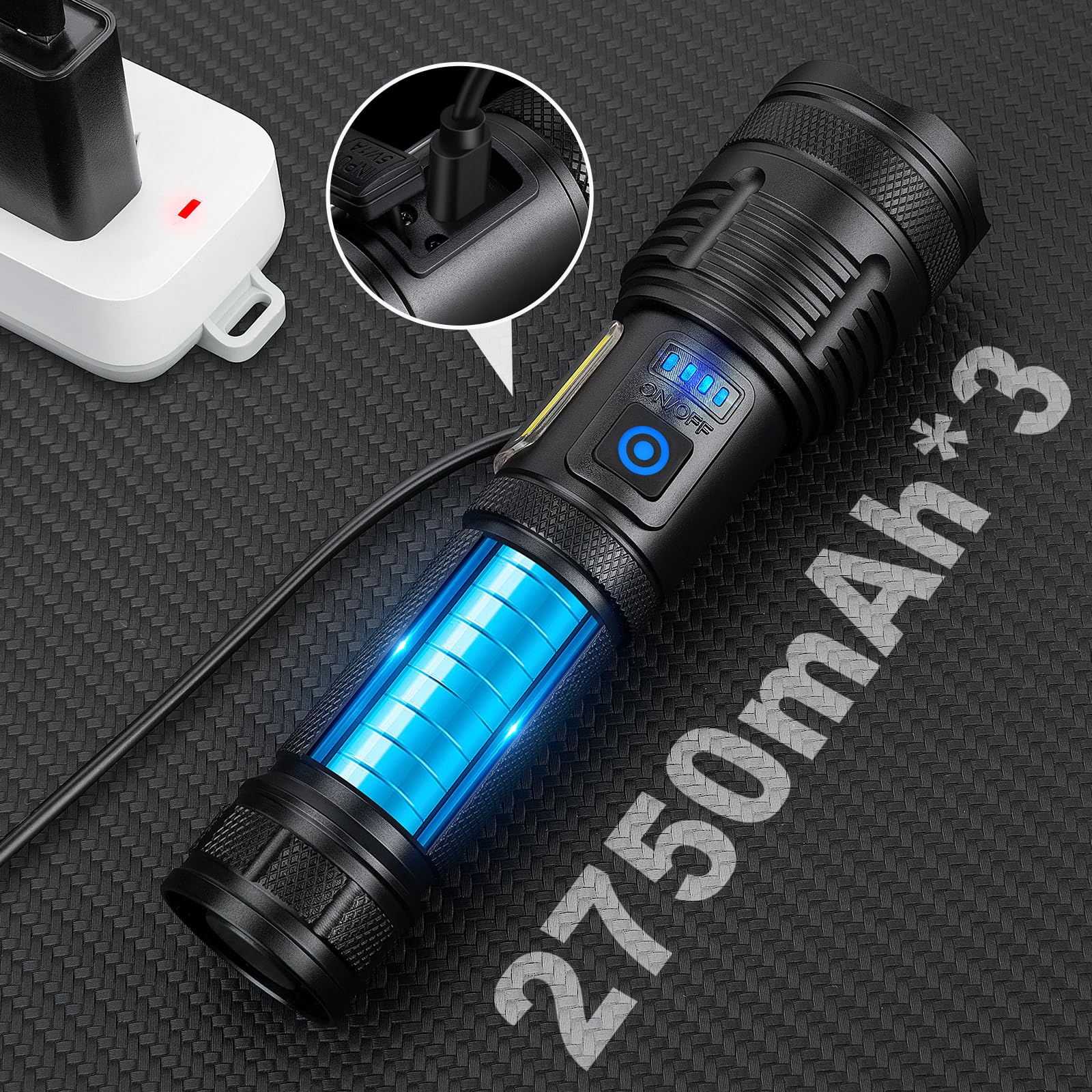 Kingcaesar 3 Pack Rechargeable Flashlights 990000 High Lumen, Ultra Bright Led Flash Light For Home, High Powered Flashlights With 7 Light Modes, Ipx7 Waterproof For Camping