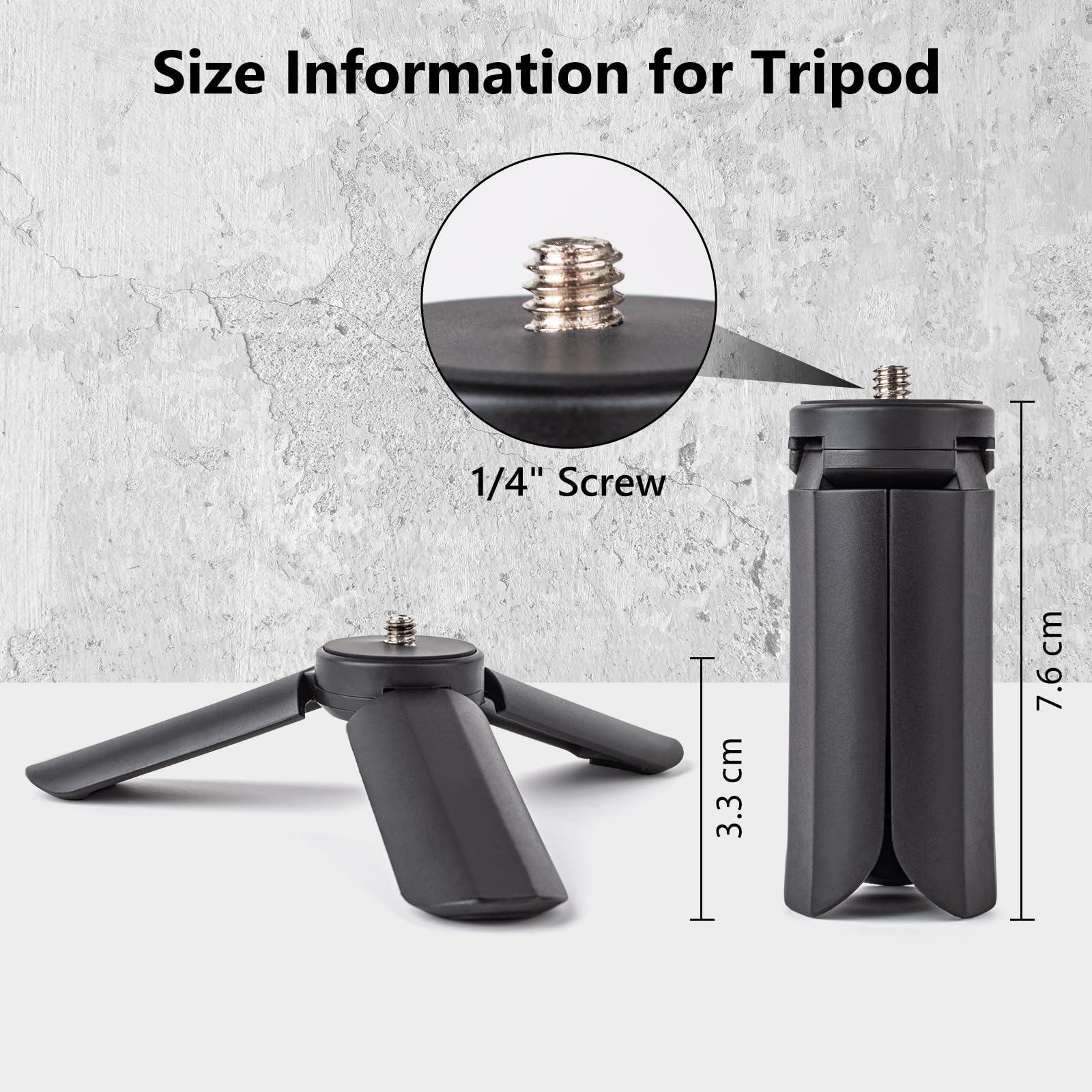 Muziri Kinokoo Mini Tripod For Fuji Instax Pal With 1/4 Inch Screw - Compatible For Instax Pal/Evo/70/Lomo Instant Camera - Portable Camera Mini Tripod With Slip Resistant Rubber Footpads - Black