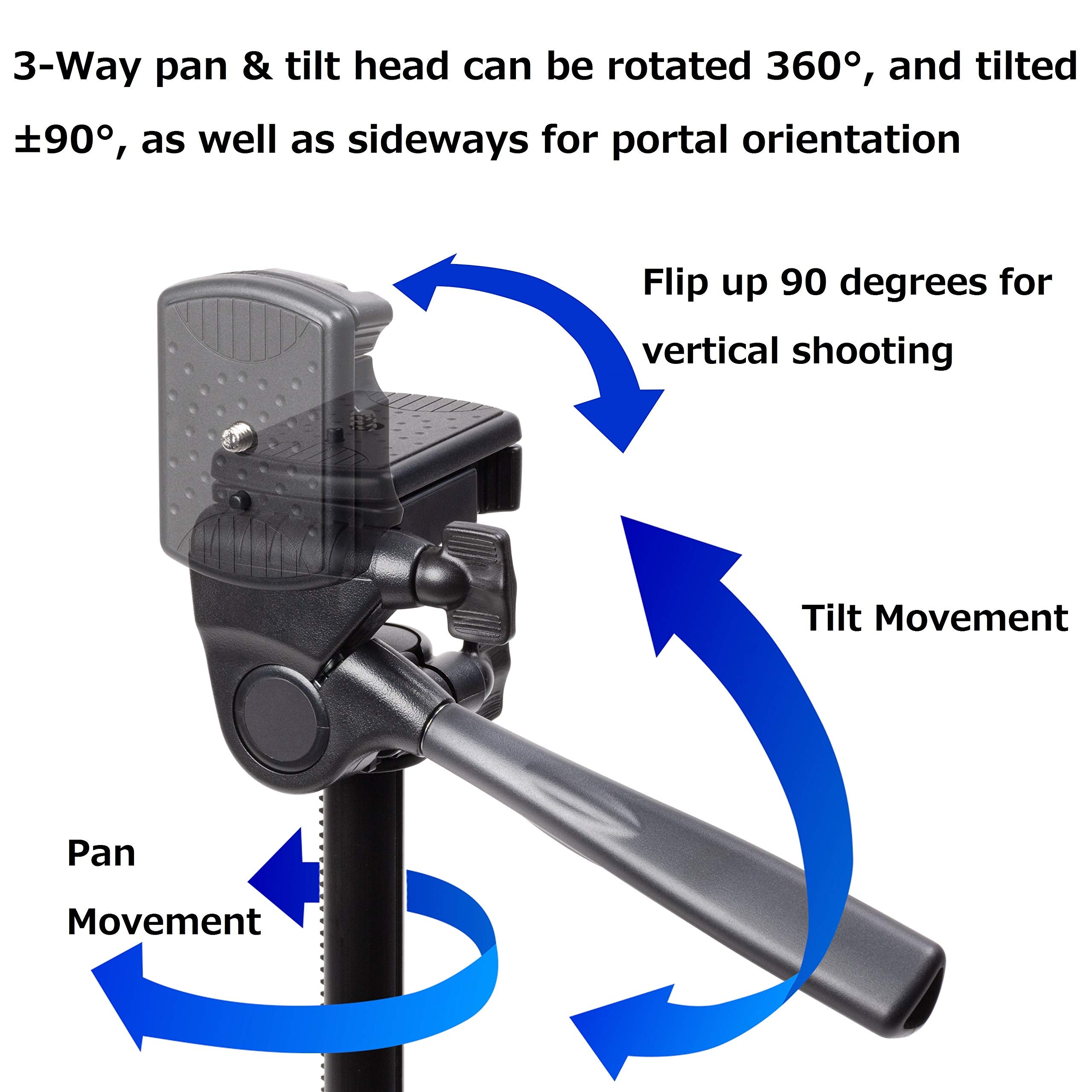 Slik U884 4-Stage Compact Lightweight Folding Aluminum Travel Portable Dslr/Slr Video/Camera Tripod With 3-Way Pan Head For Canon Nikon Sony Cameras With Carry Case - Black (612-687)