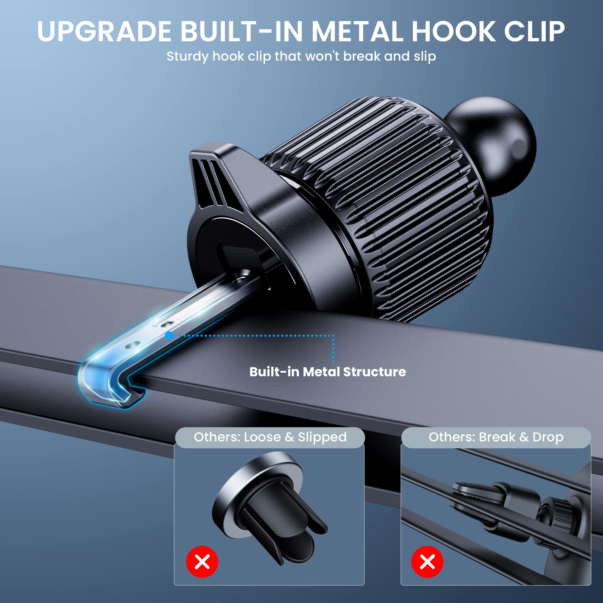 Bipopibo Phone Mount For Car Holders Cell Phone Holder Hands  Phone Stand For Car Vent Automobile Mount Fit Iphone Android Smartphone Universal