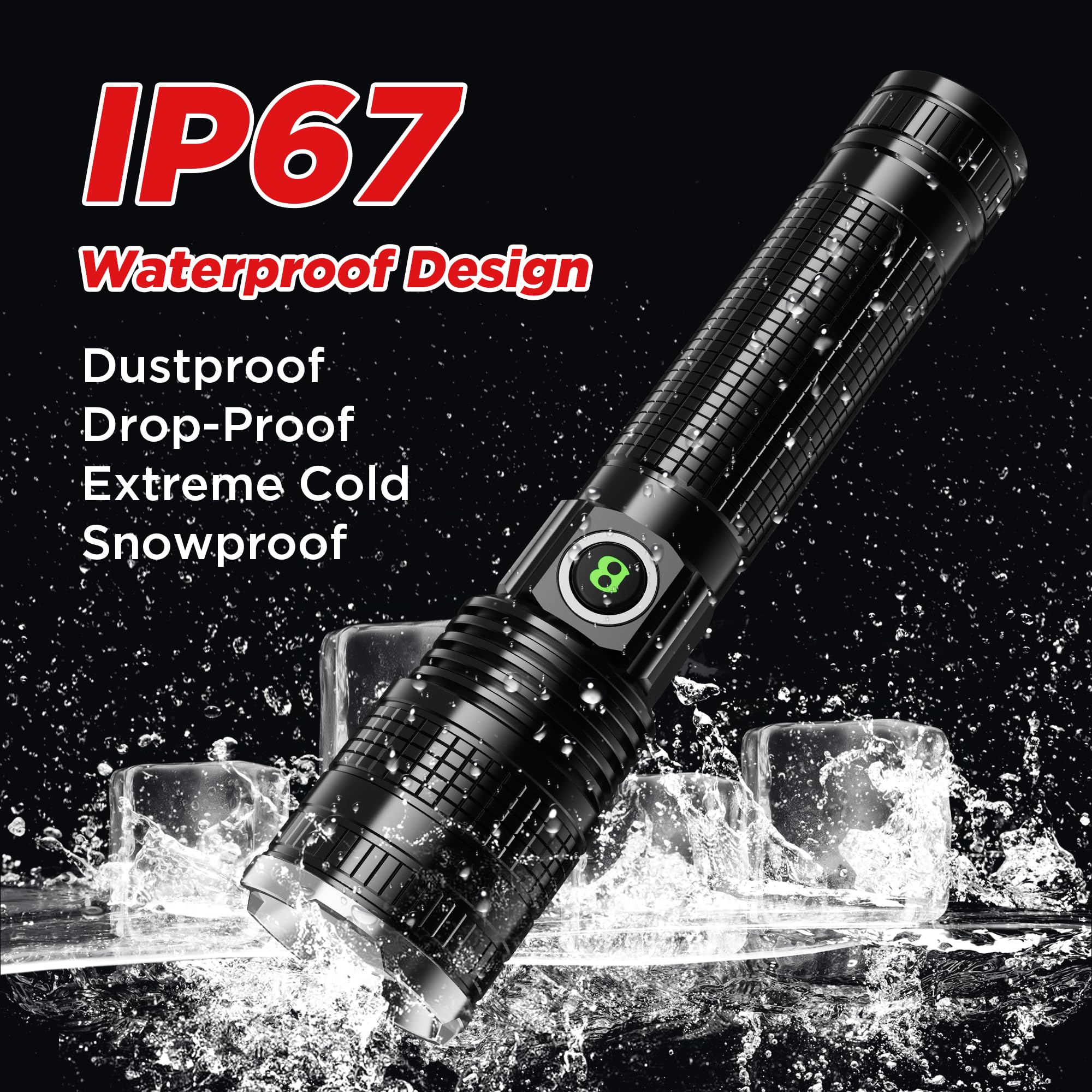 Oldber Rechargeable Led Flashlight High Lumens, Super Bright Waterproof Handheld Torch Flash Lights For Camping Home Emergency Work, Battery Powered Usb-C Portable Flash Light With 5 Modes