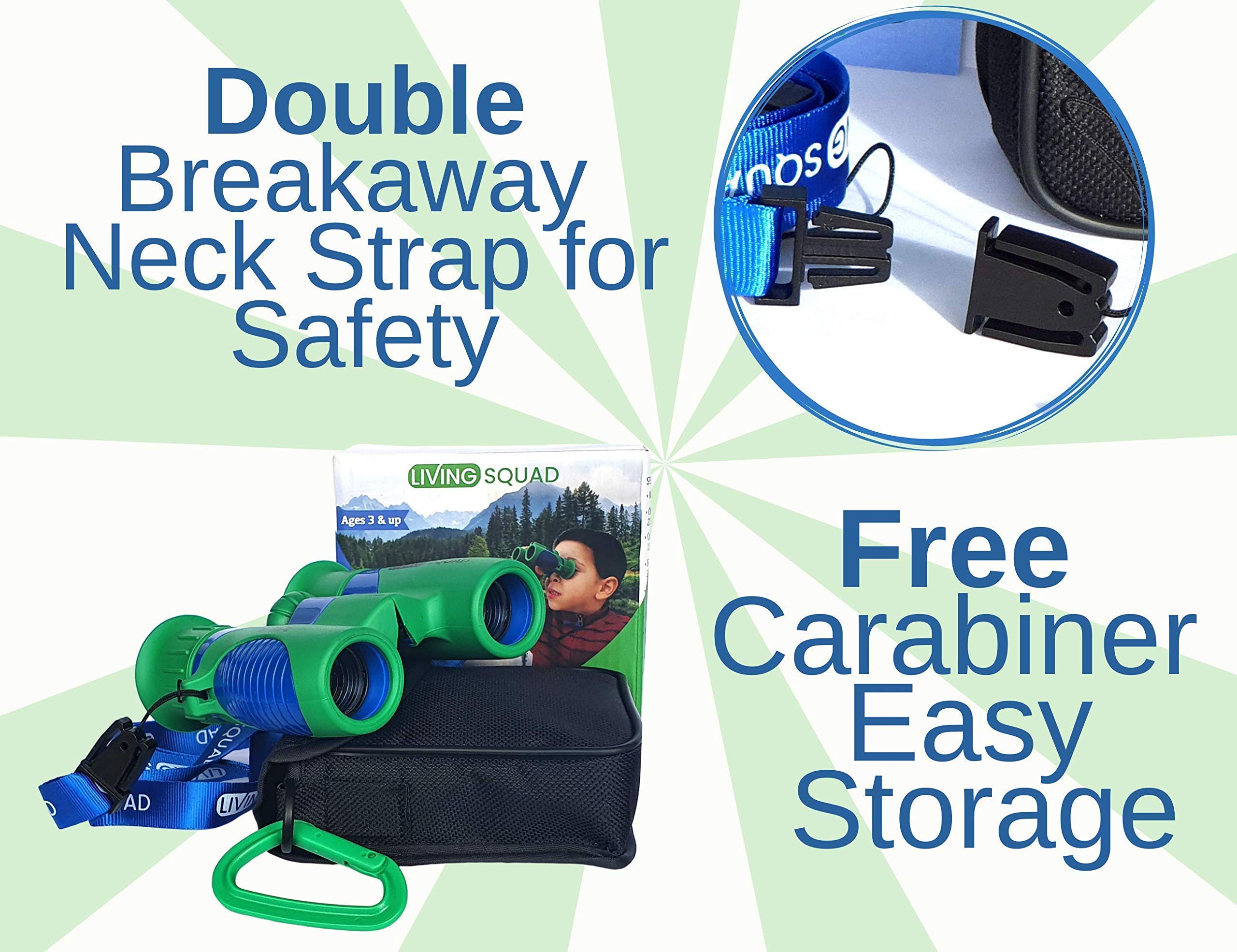 Living Squad Green & Blue Kids Binoculars Bundle