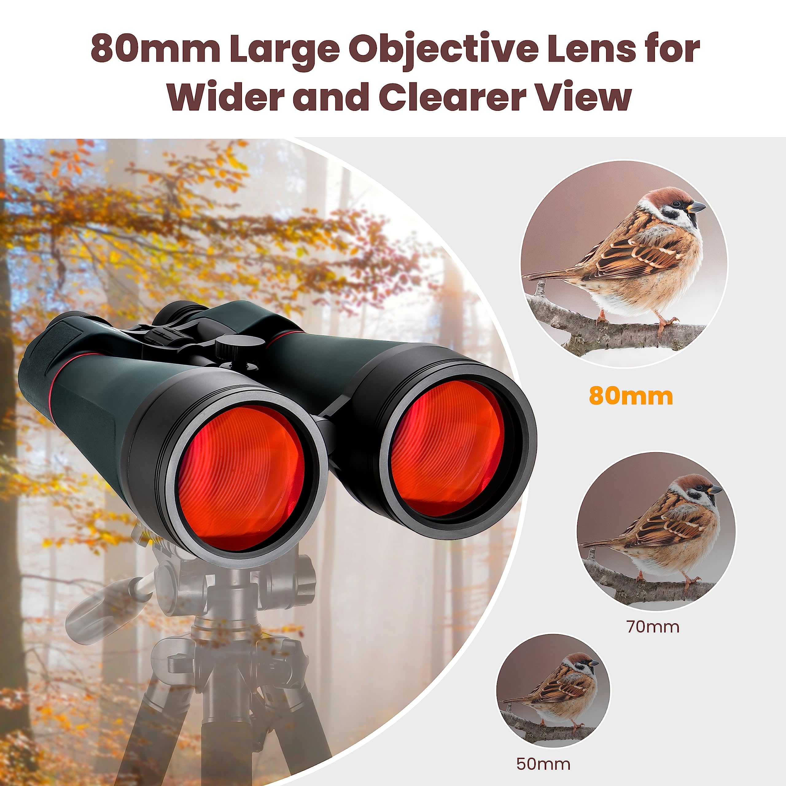 Esslnb Astronomy Binoculars - 20X80 For Adults, Outdoor Waterproof Binoculars For Bird Watching, Travel And Stargazing With Tripod Adapter And Carrying Bag
