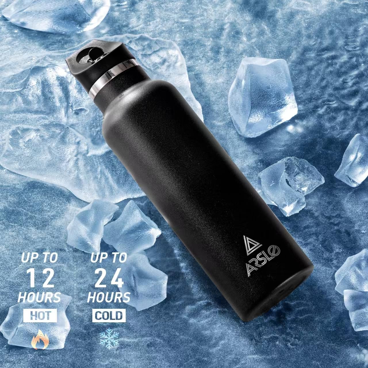 Stainless Steel Double Wall Water Bottles, Vacuum Insulated Bottle With Straw Lid, Insulated Water