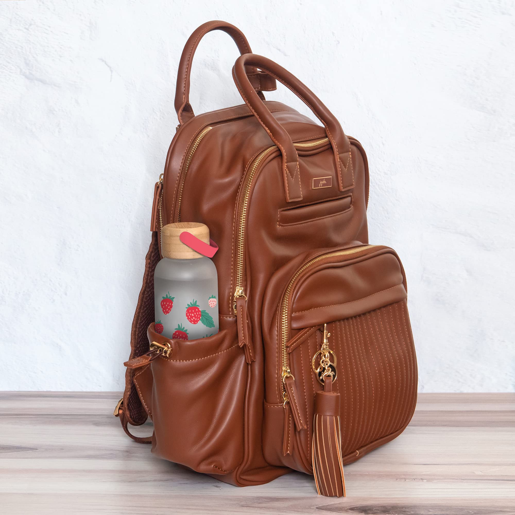 Studio Oh Mothers Day Berry Fresh Glass Water Bottle With Bamboo Lid