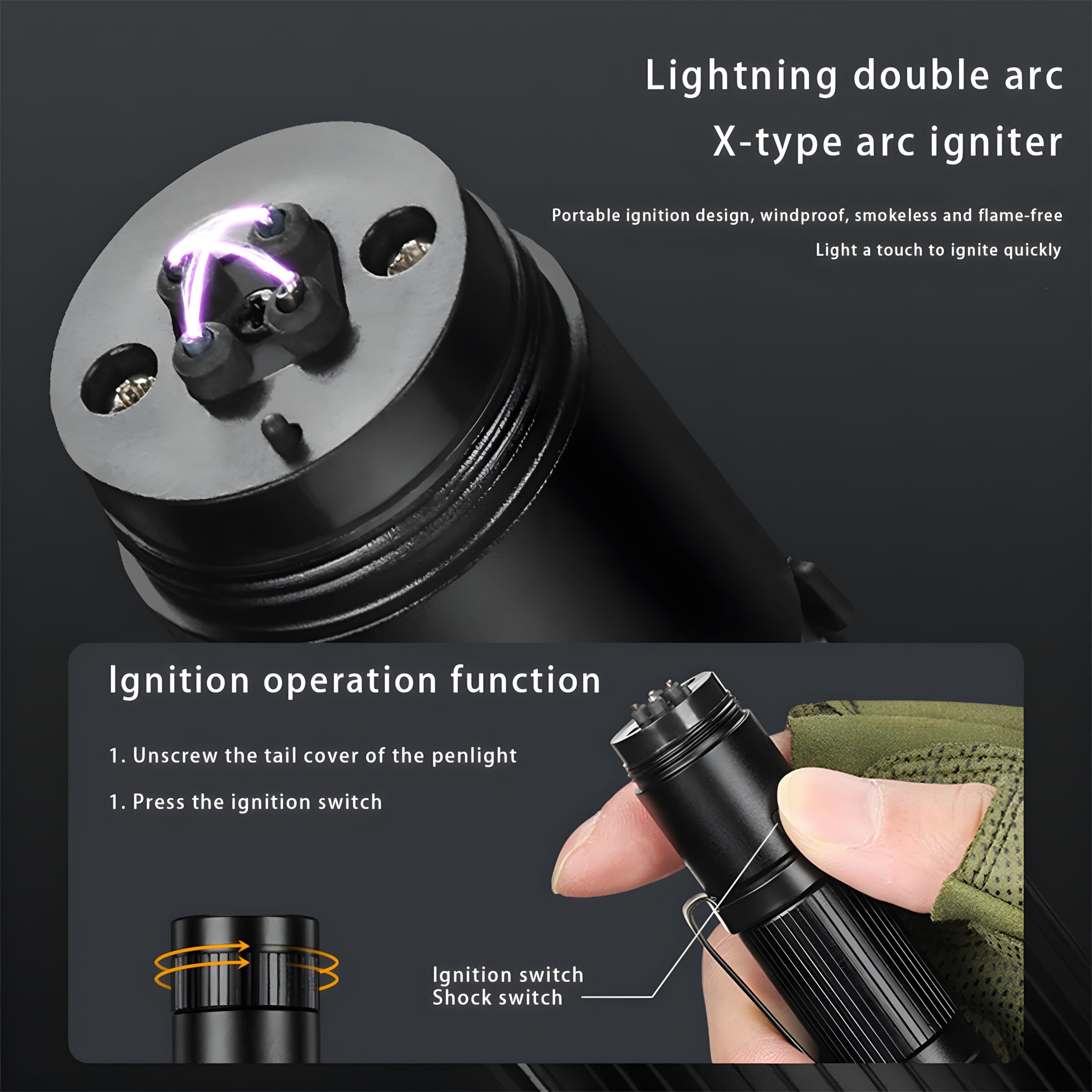 Pasiion Rechargeable Edc Pocket Flashlight-Small Led Flash Light With 500 Lumens, Zoomable Usb-C Charging Edc Light, Multi-Color Side Lights, Emergency Alarm,Ipx5 Waterproof For Home, Camping And Emergencies