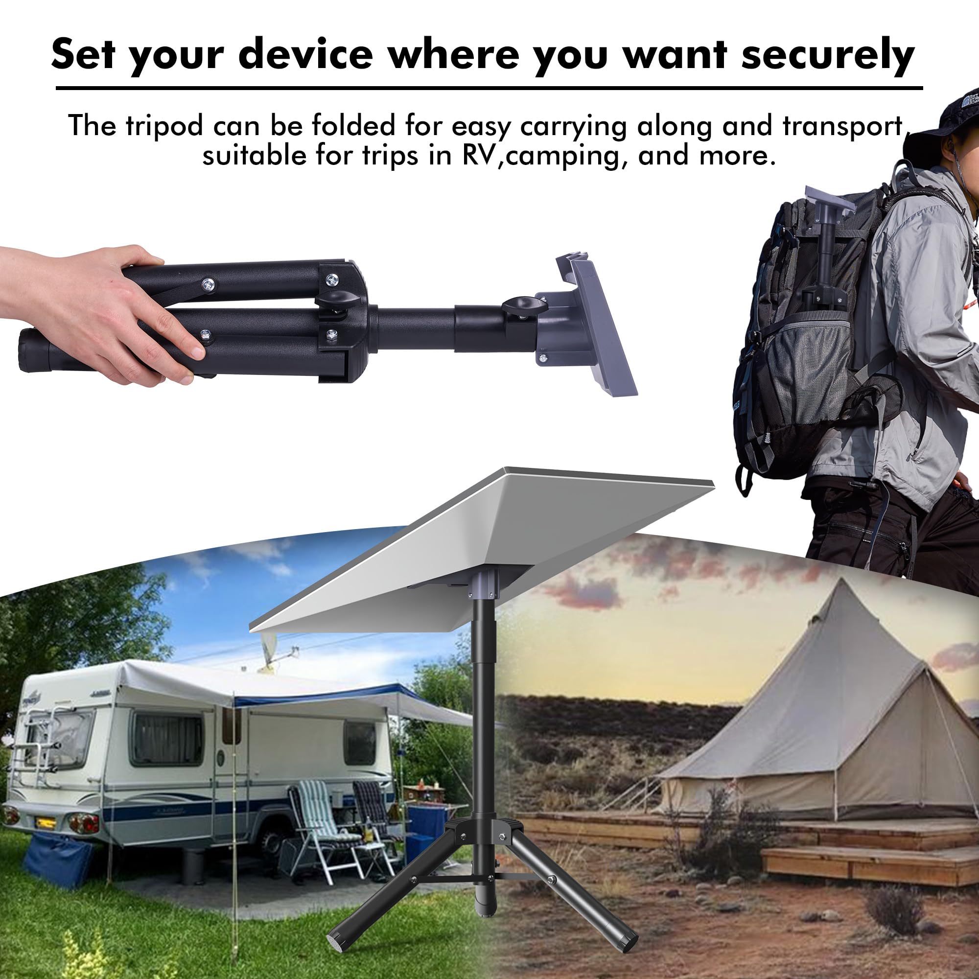 Qhljxkj Starlink Gen 3 Tripod Stand Mount - Adjustable Heavy Duty Design, Compatible With Starlink Gen 3, Including Pole Mount, Complete Tripod Mounting Kit