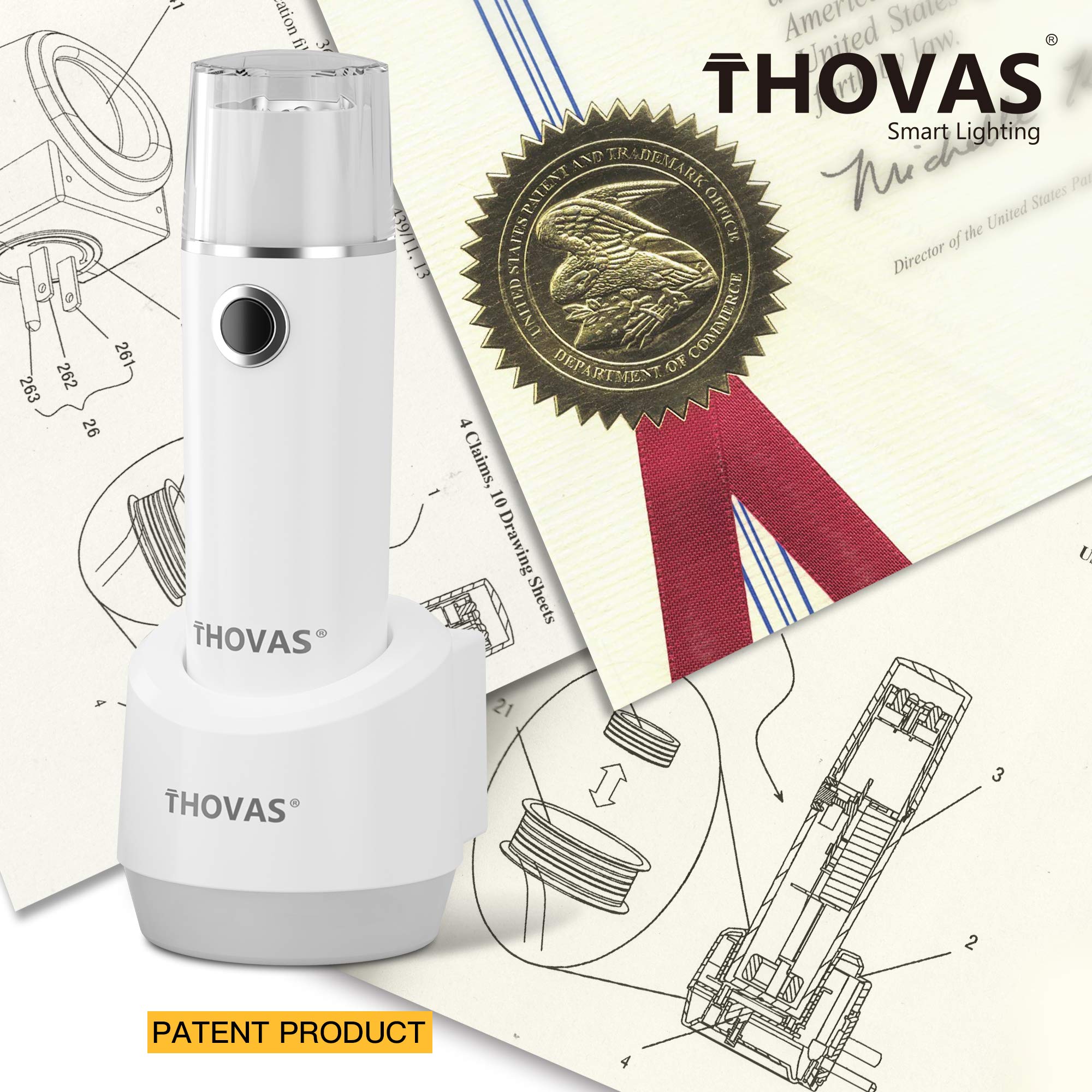 Thovas Emergency Flashlight, Multi-Function Led Power Failure Light, Handheld Rechargeable, Plug-In Night Light, 3-In-1 With Lighting Sensor, 3 Pack