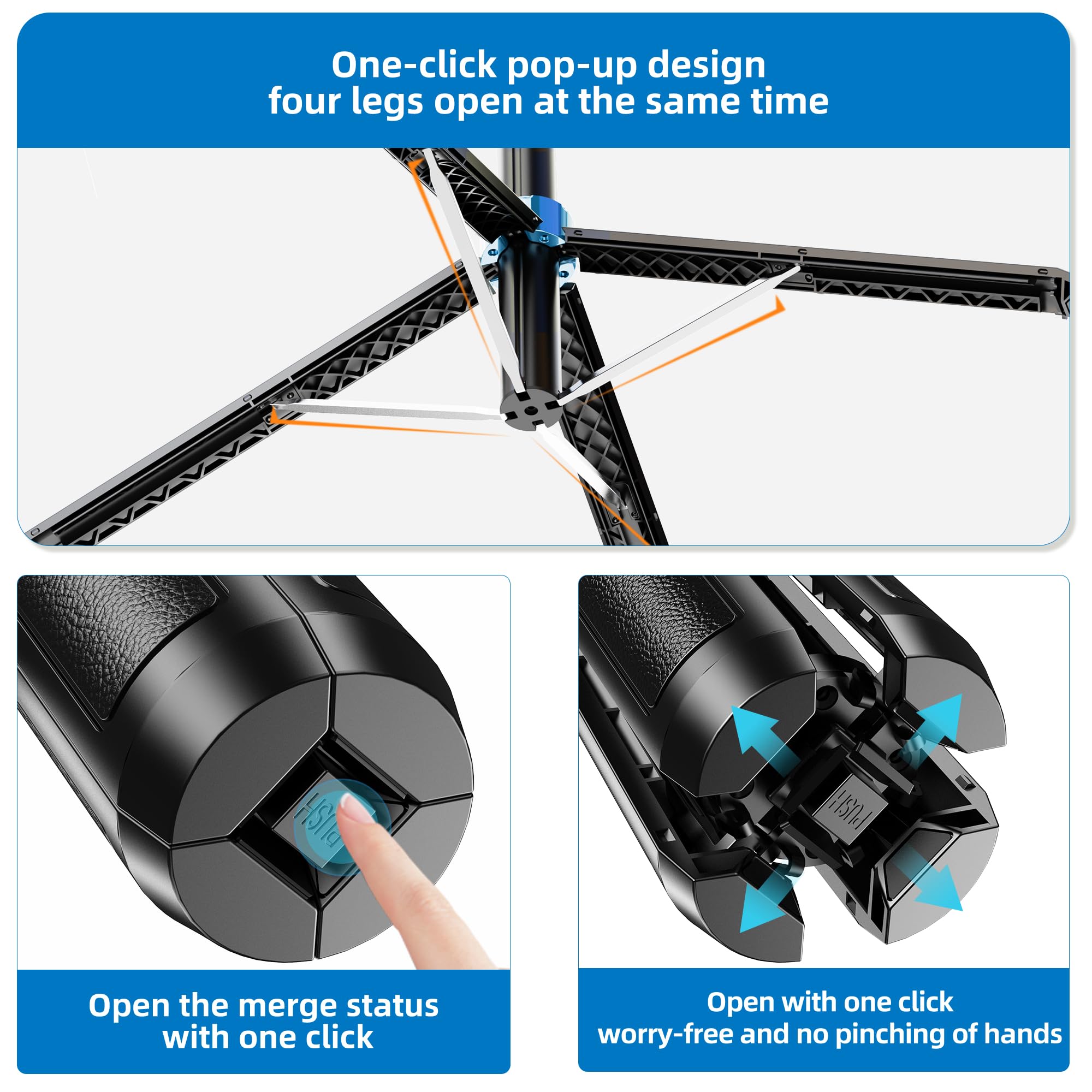 Eug-Products Selfie Stick Phone Tripod-71 Cell Phone Holder With Remote, 1/4" Screw Thread Adapter, Travel Tripod For Recording, Video And Picture, Compatible With Iphone, Android, Camera & Gopro